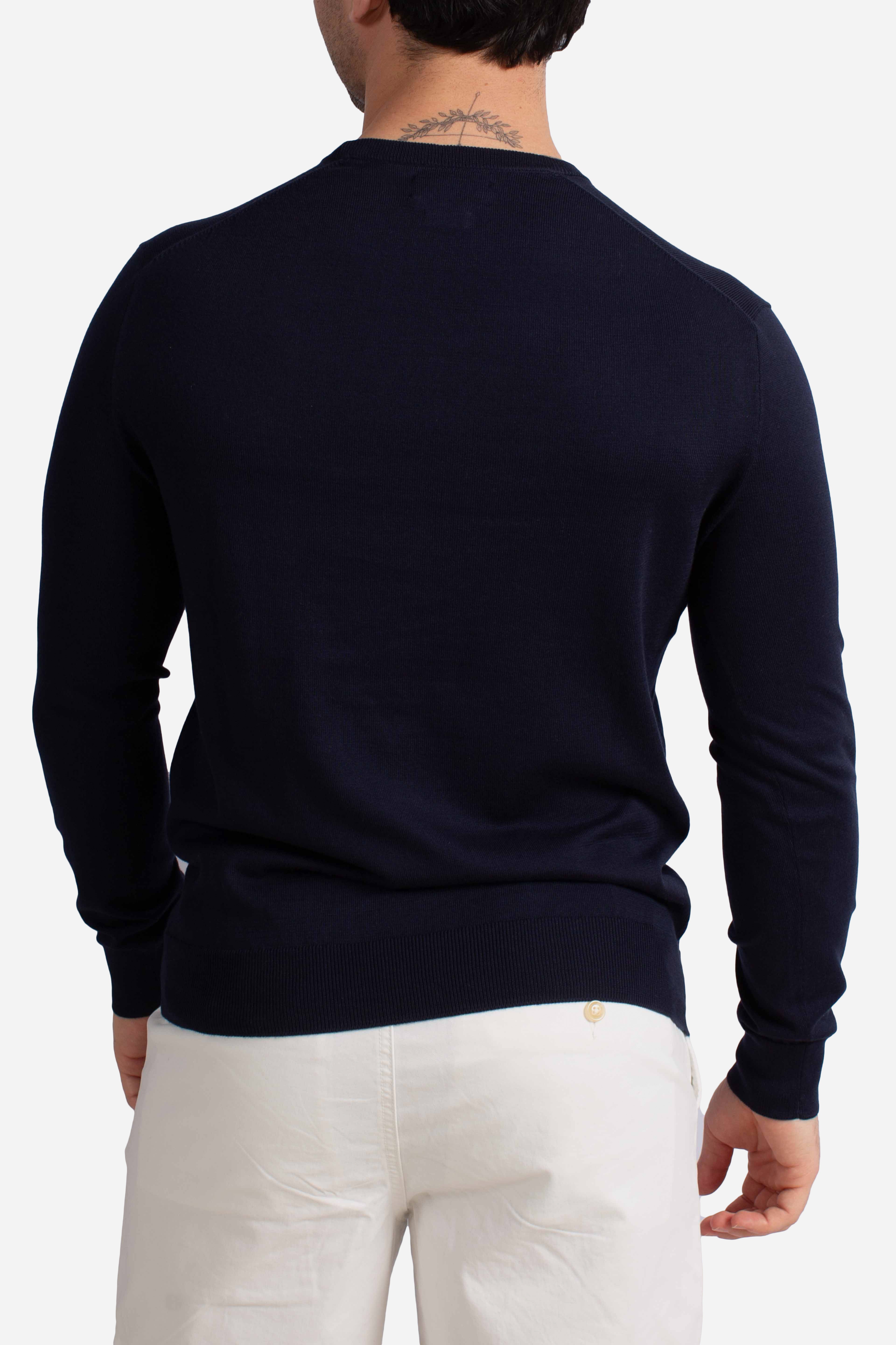 Maglia in cotone Slim-Fit blu