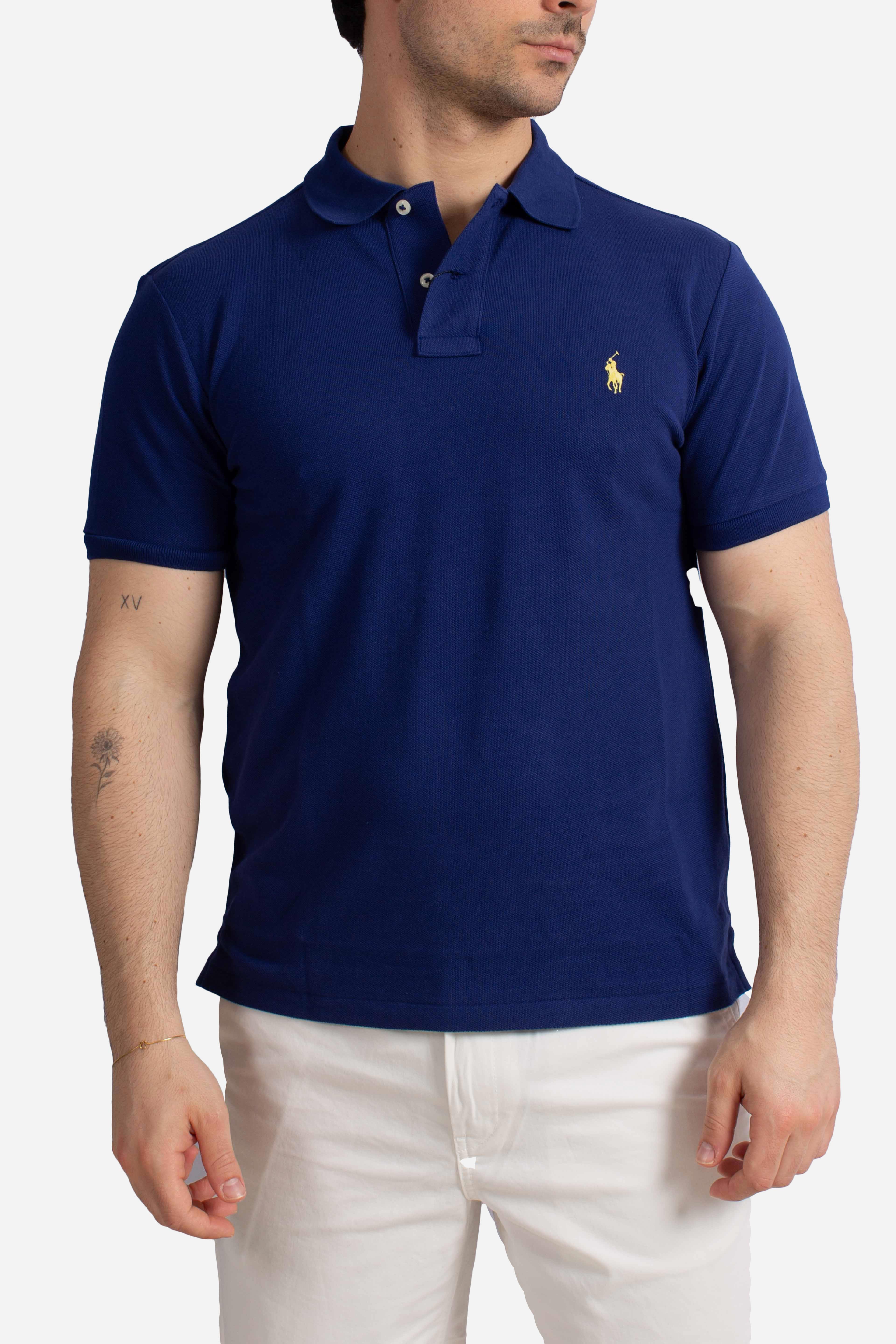 Polo iconica in piqué Custom Slim-Fit blue