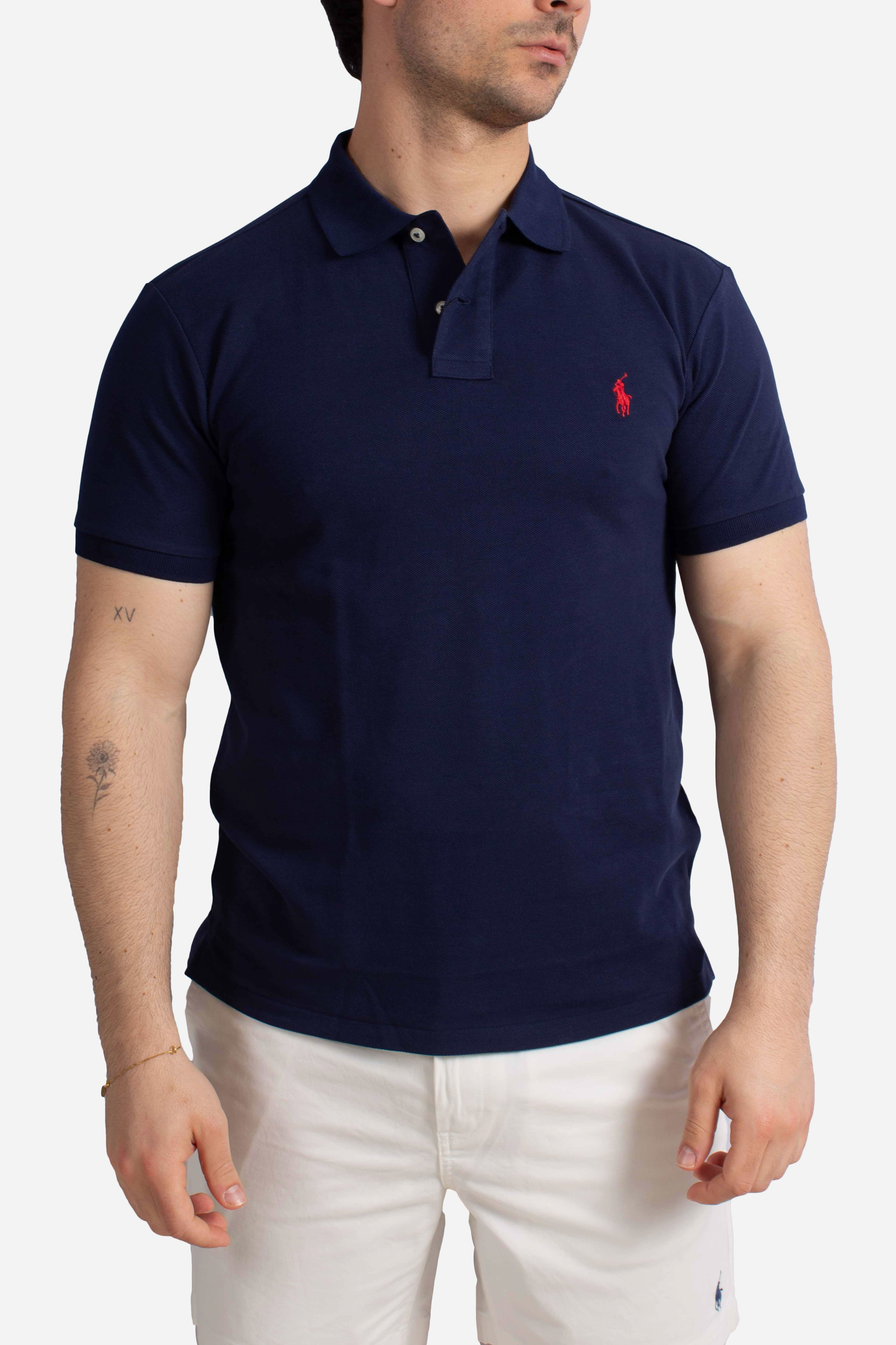 Polo iconica in piqué Custom Slim-Fit newport navy