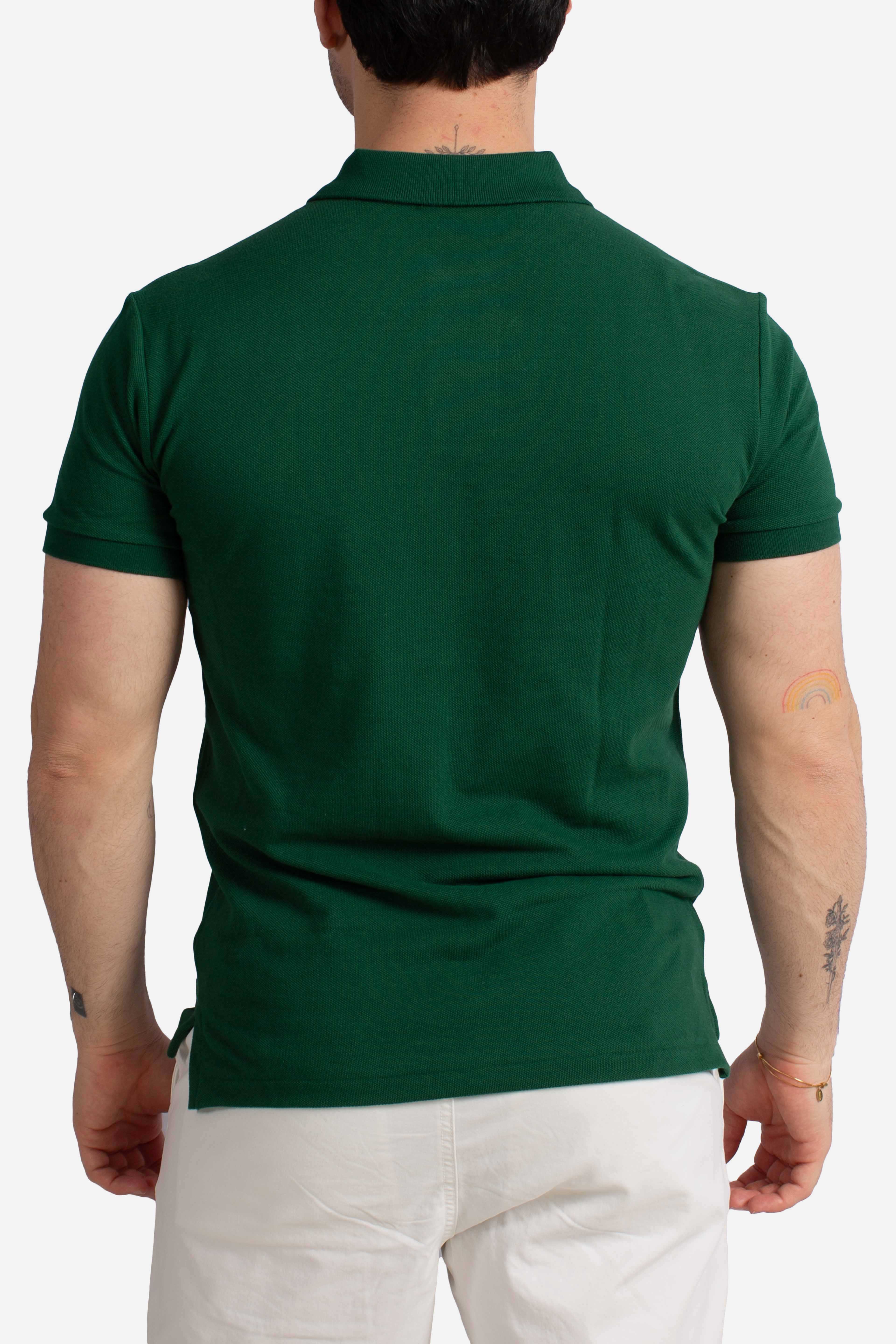 Polo iconica in piqué Custom Slim-Fit green