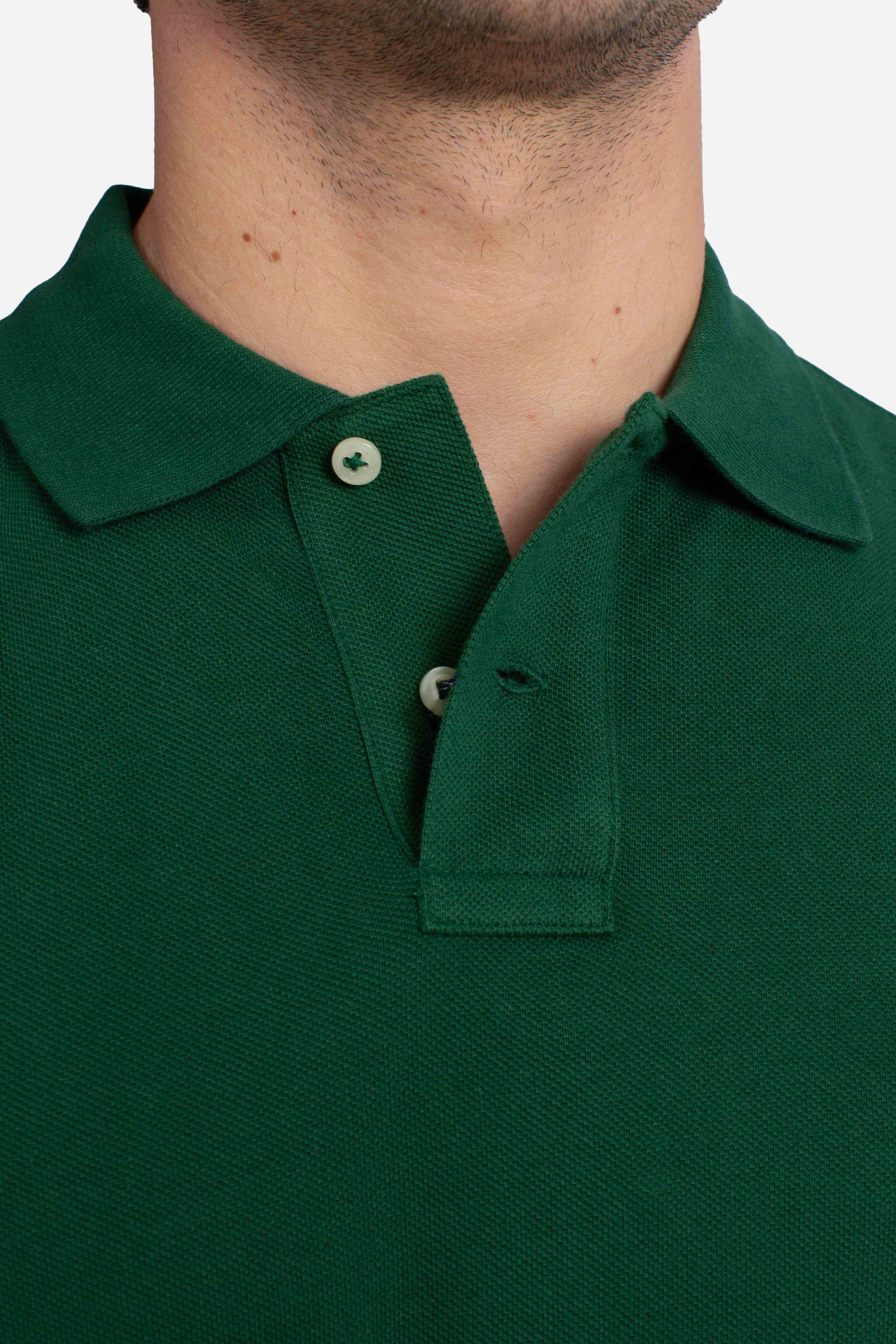 Polo iconica in piqué Custom Slim-Fit green