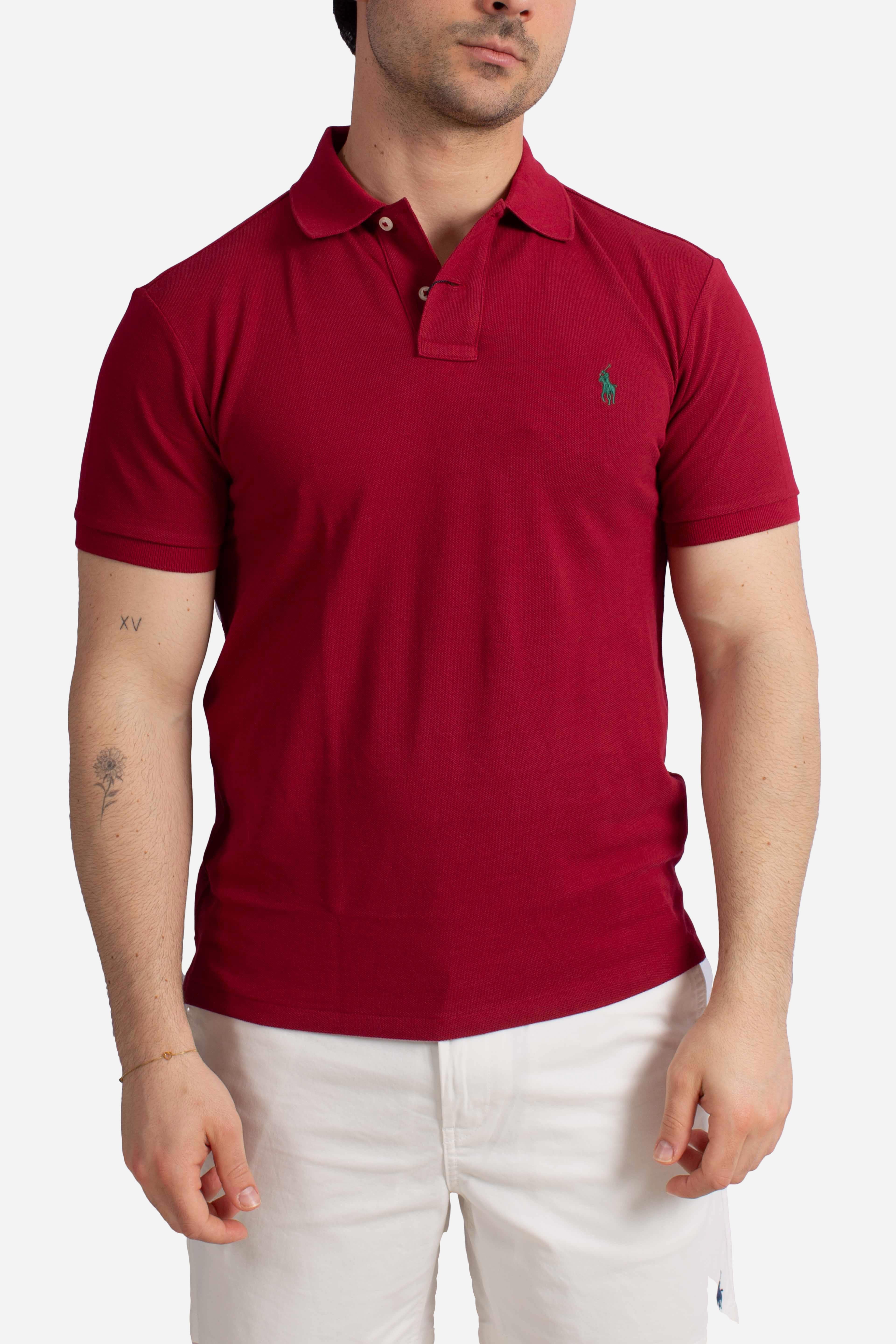 Polo iconica in piqué Custom Slim-Fit red