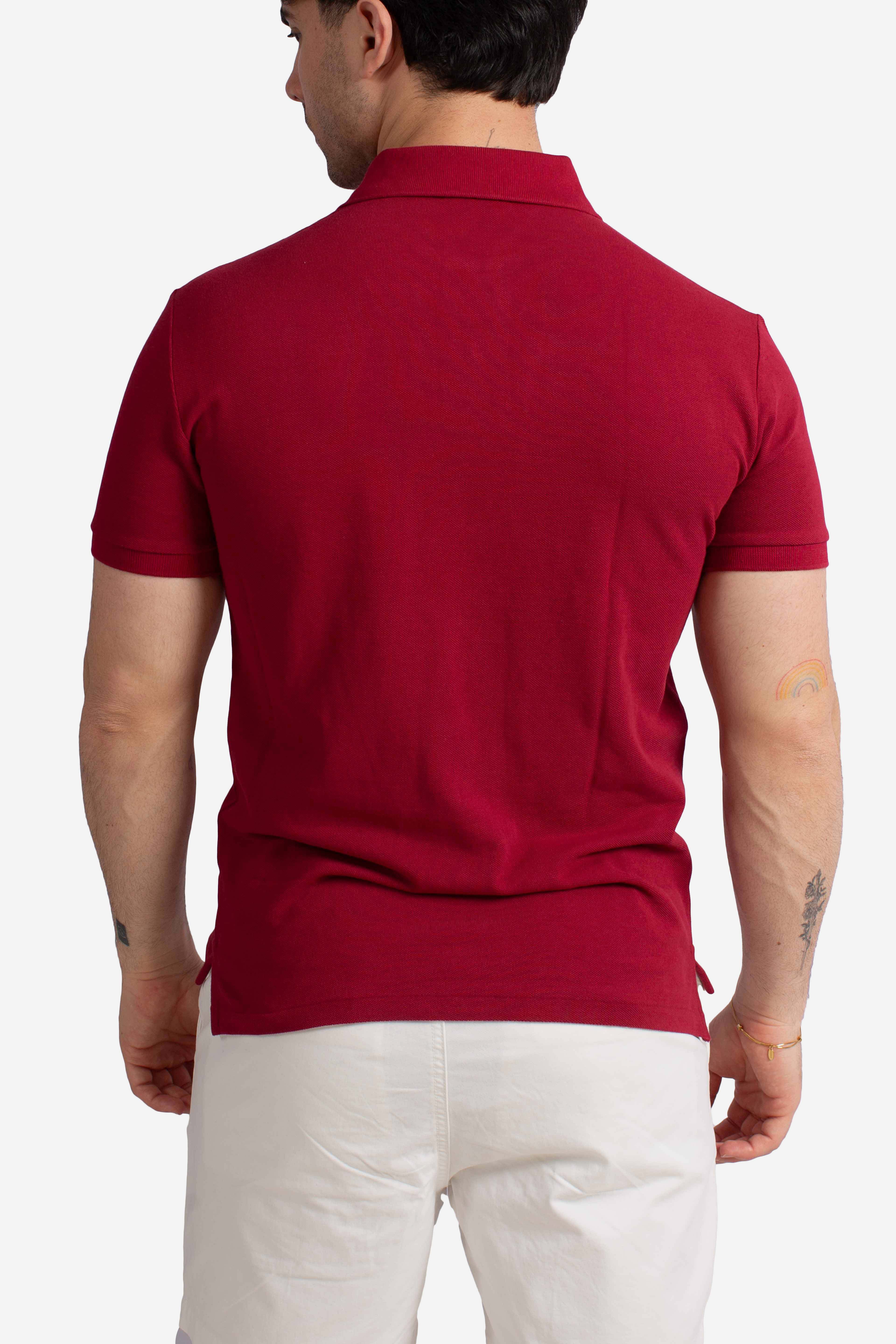 Polo iconica in piqué Custom Slim-Fit red