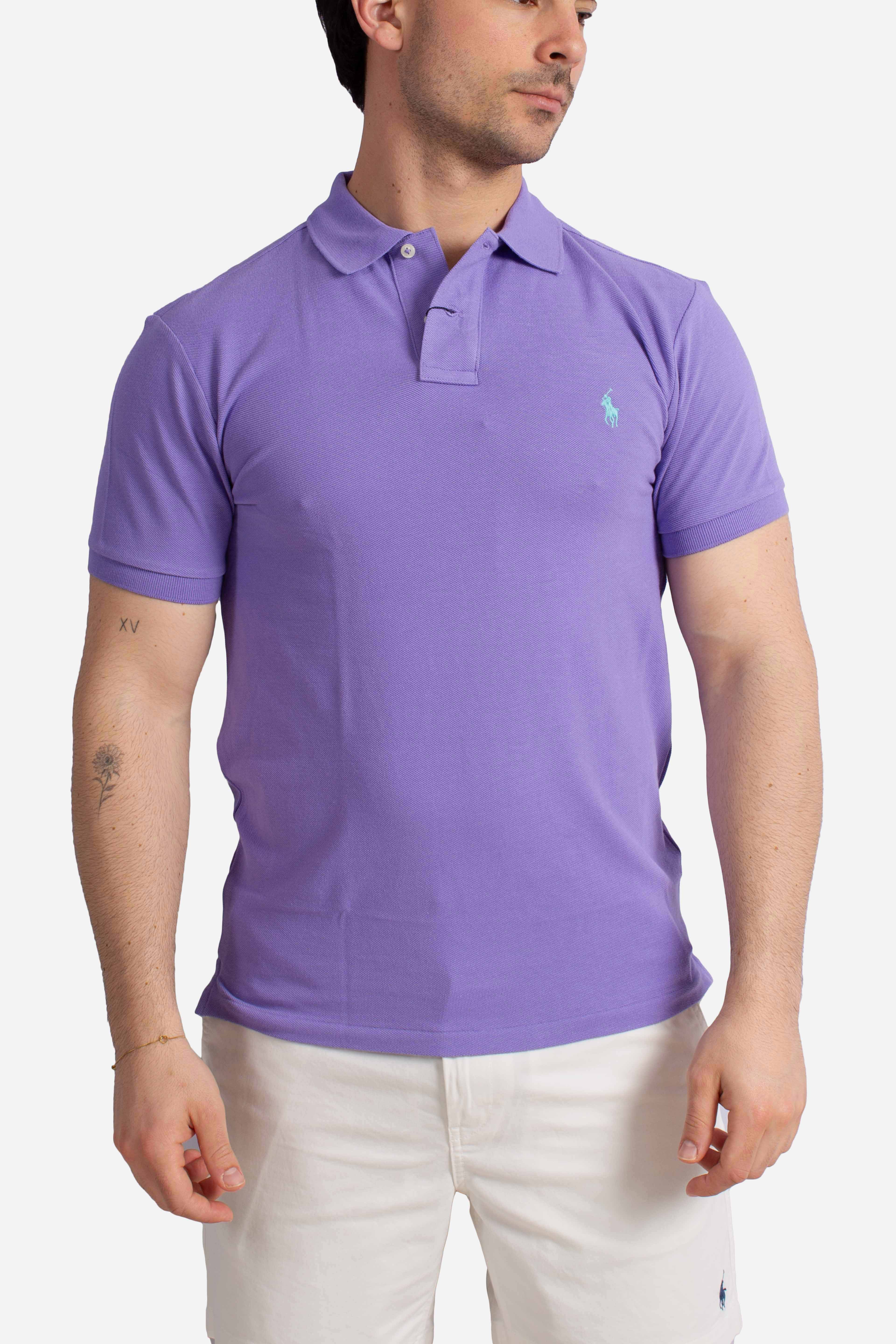 Polo iconica in piqué Custom Slim-Fit purple