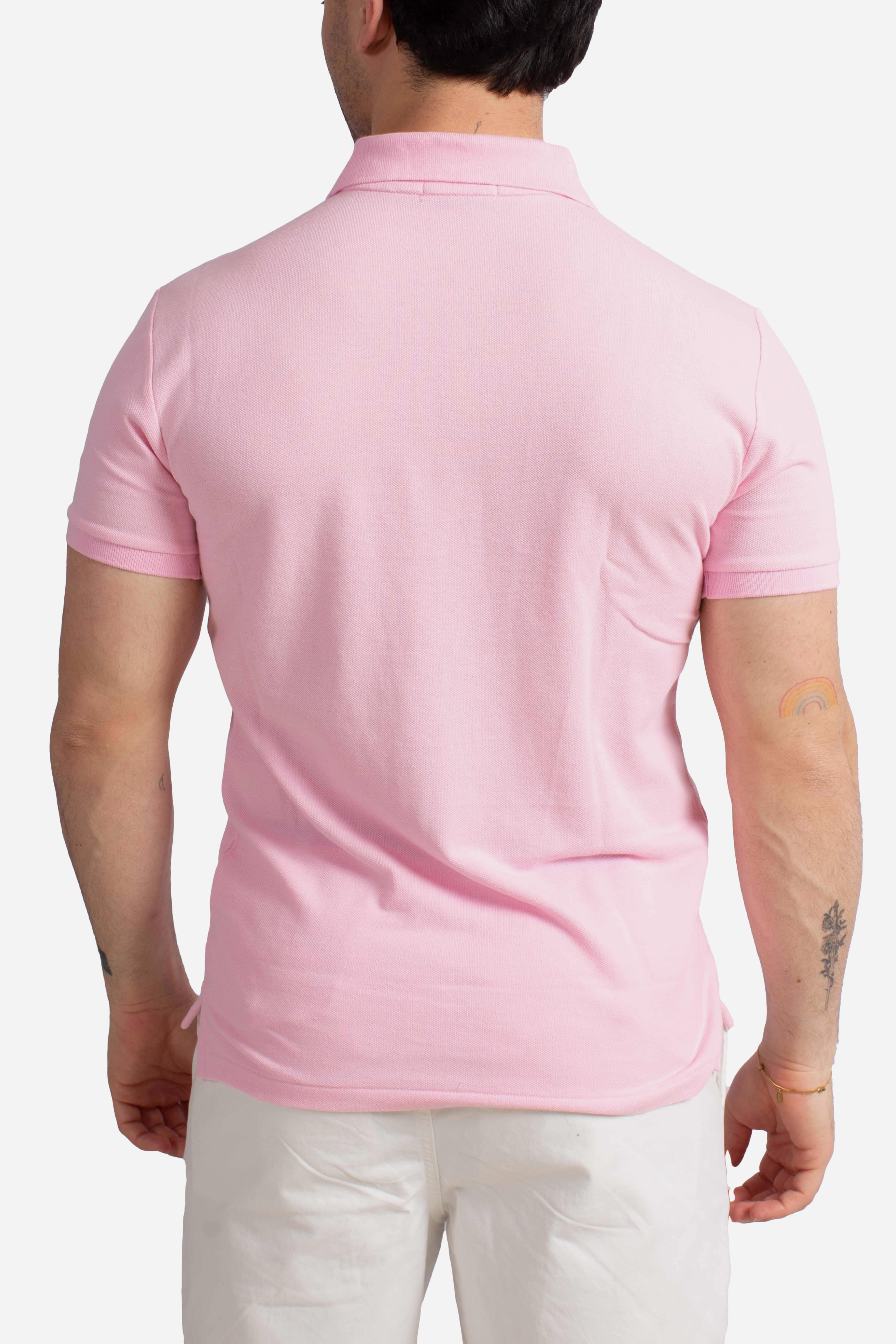 Polo iconica in piqué Custom Slim-Fit pink