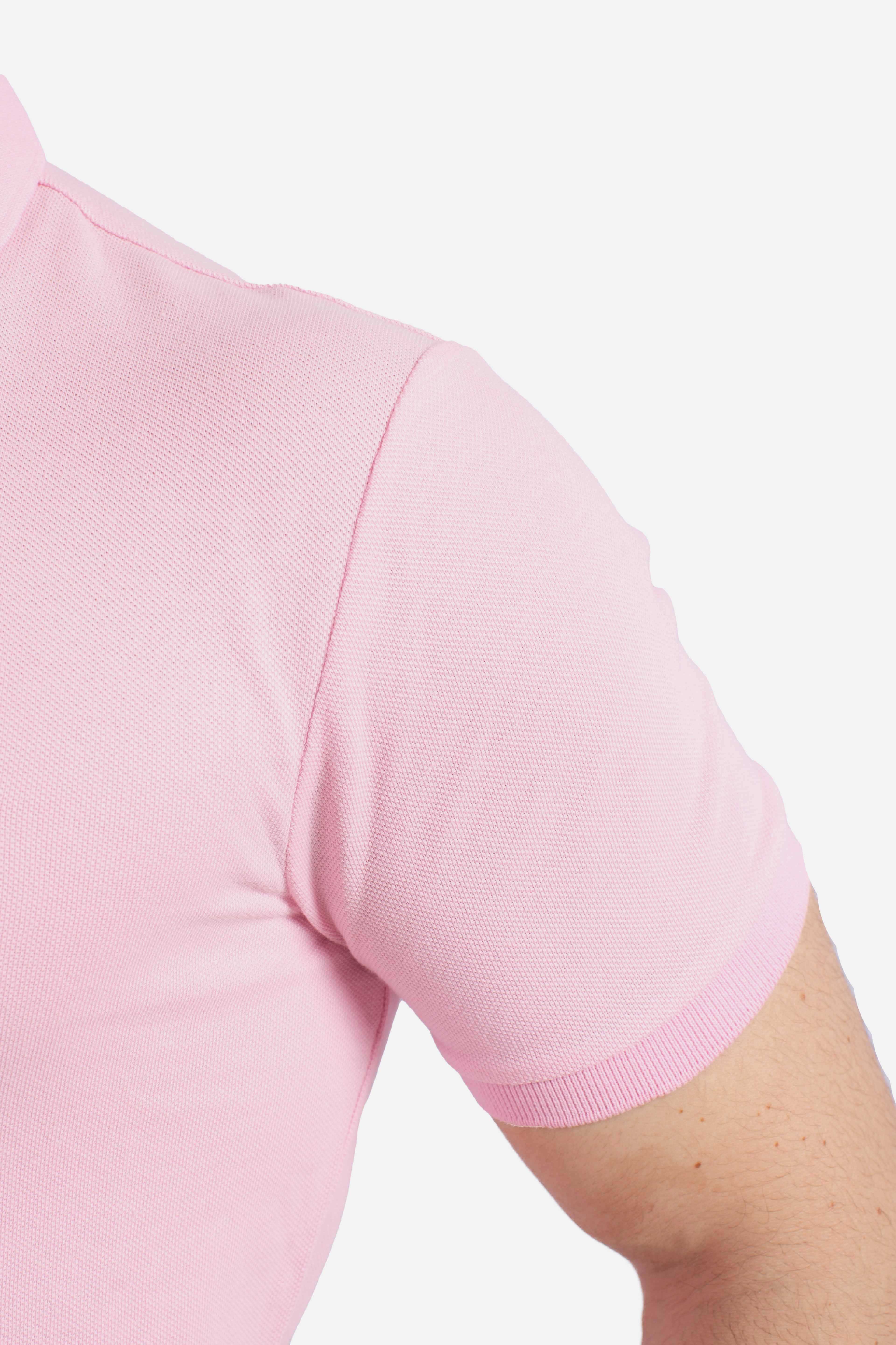 Polo iconica in piqué Custom Slim-Fit pink
