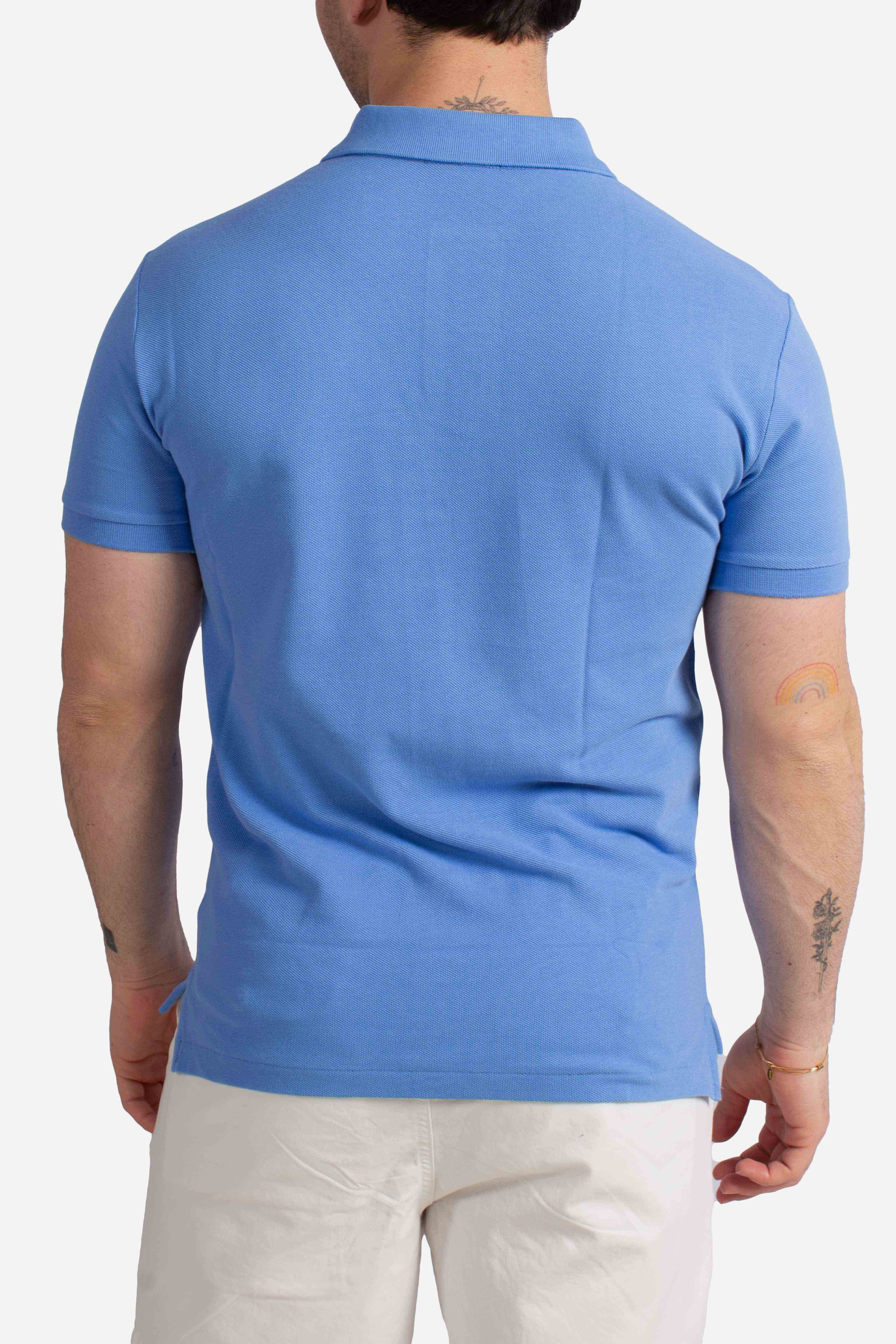 Polo iconica in piqué Custom Slim-Fit core replen blue