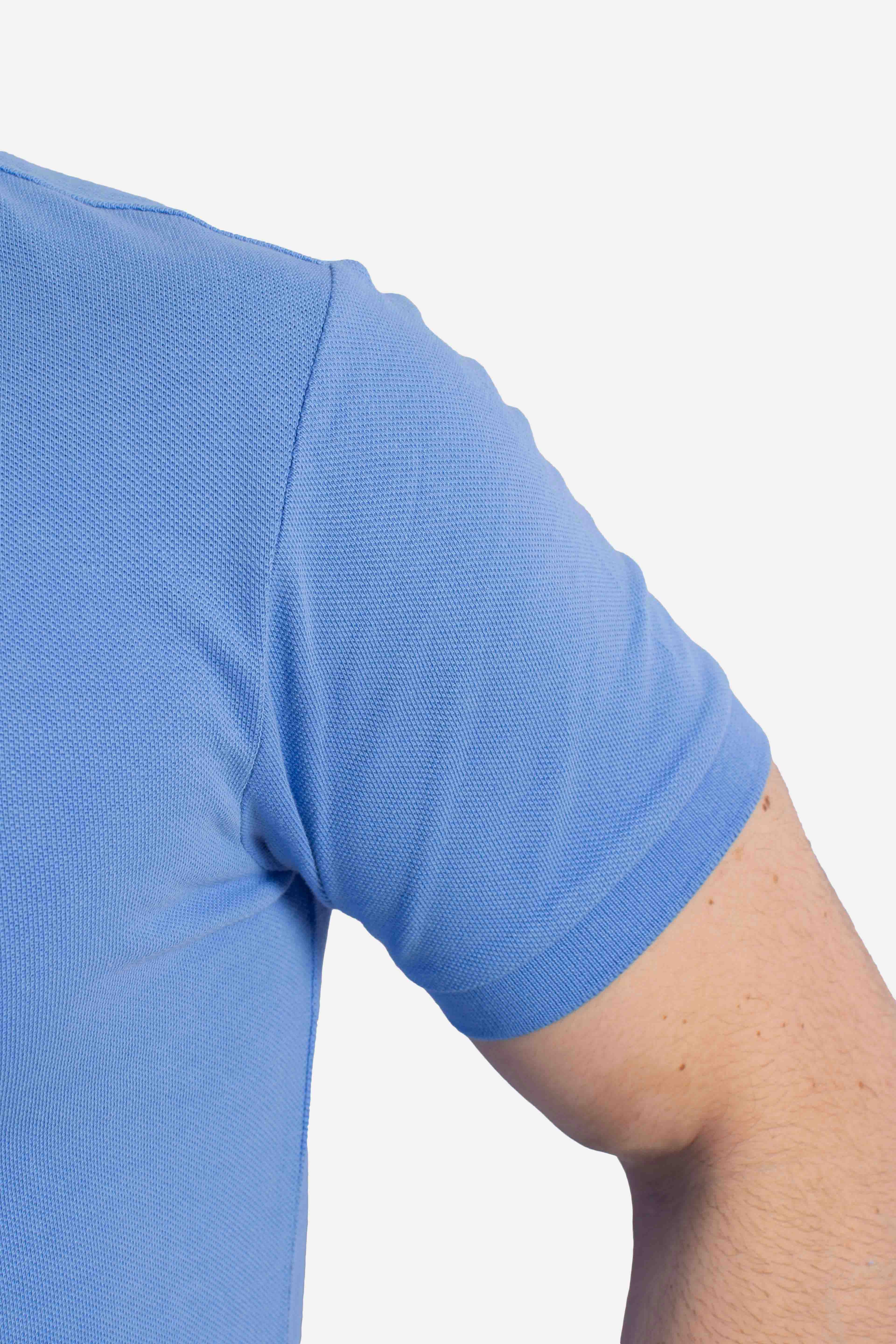 Polo iconica in piqué Custom Slim-Fit core replen blue