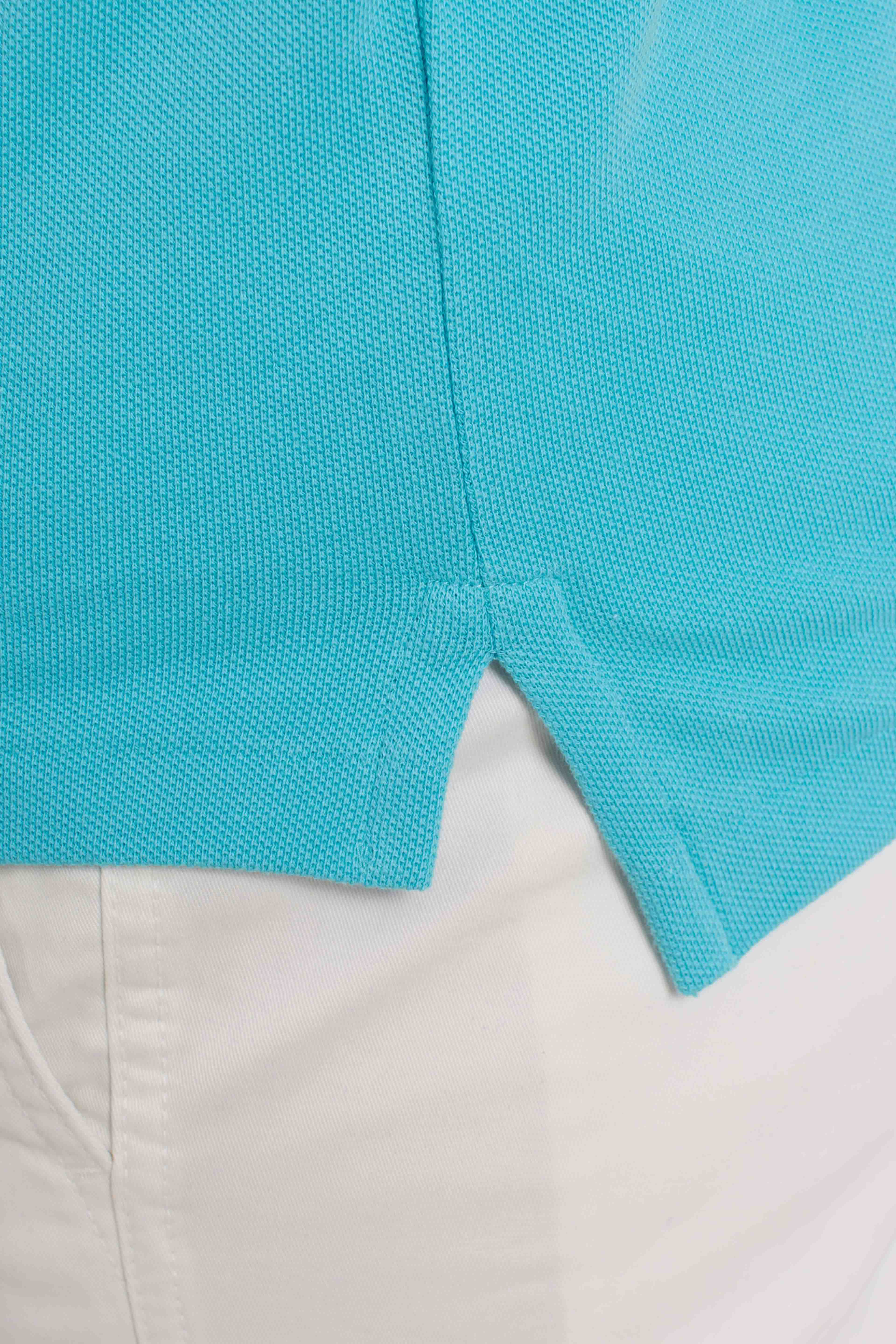 Polo iconica in piqué Custom Slim-Fit turquoise