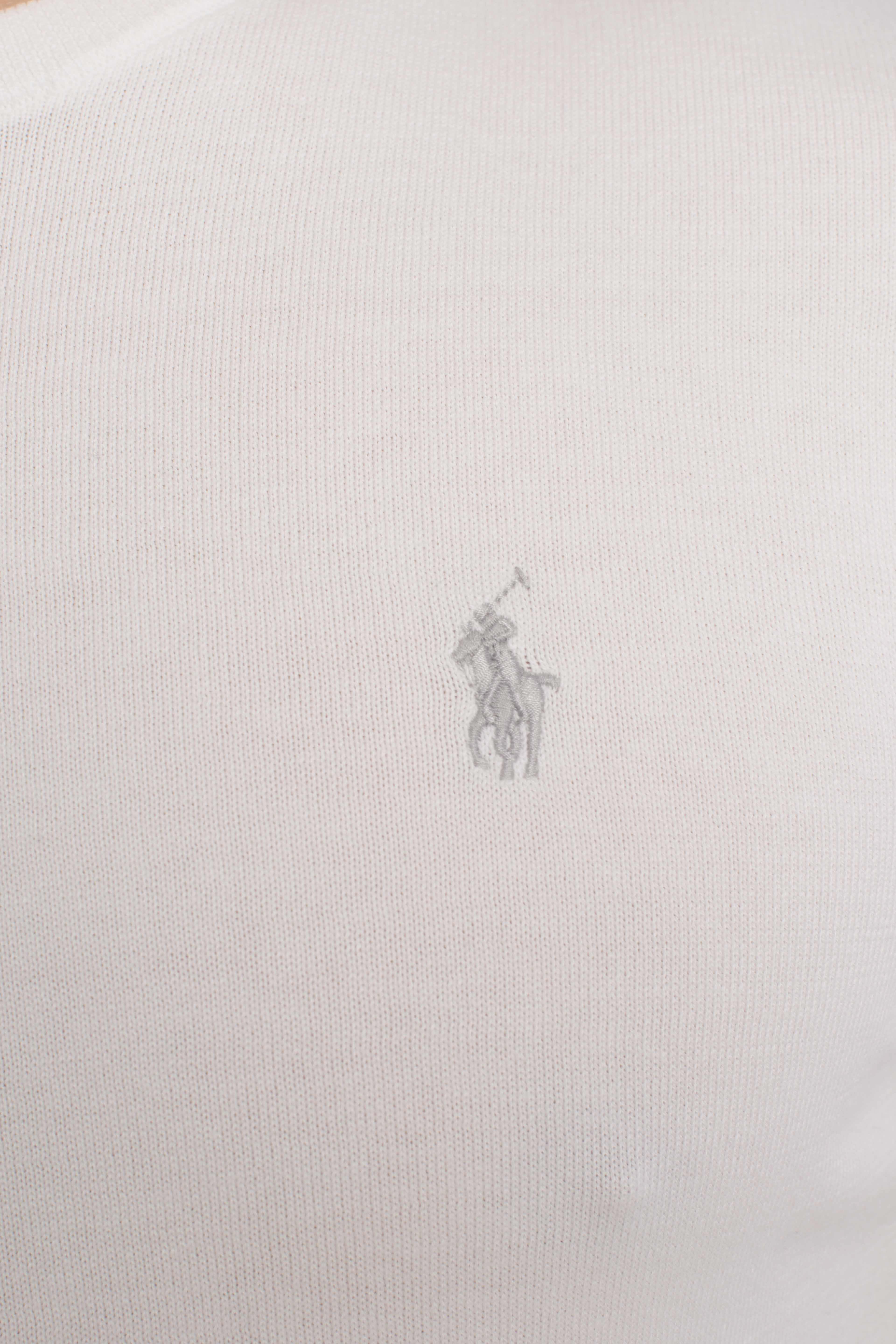 Maglione slim fit in cotone testurizzato white