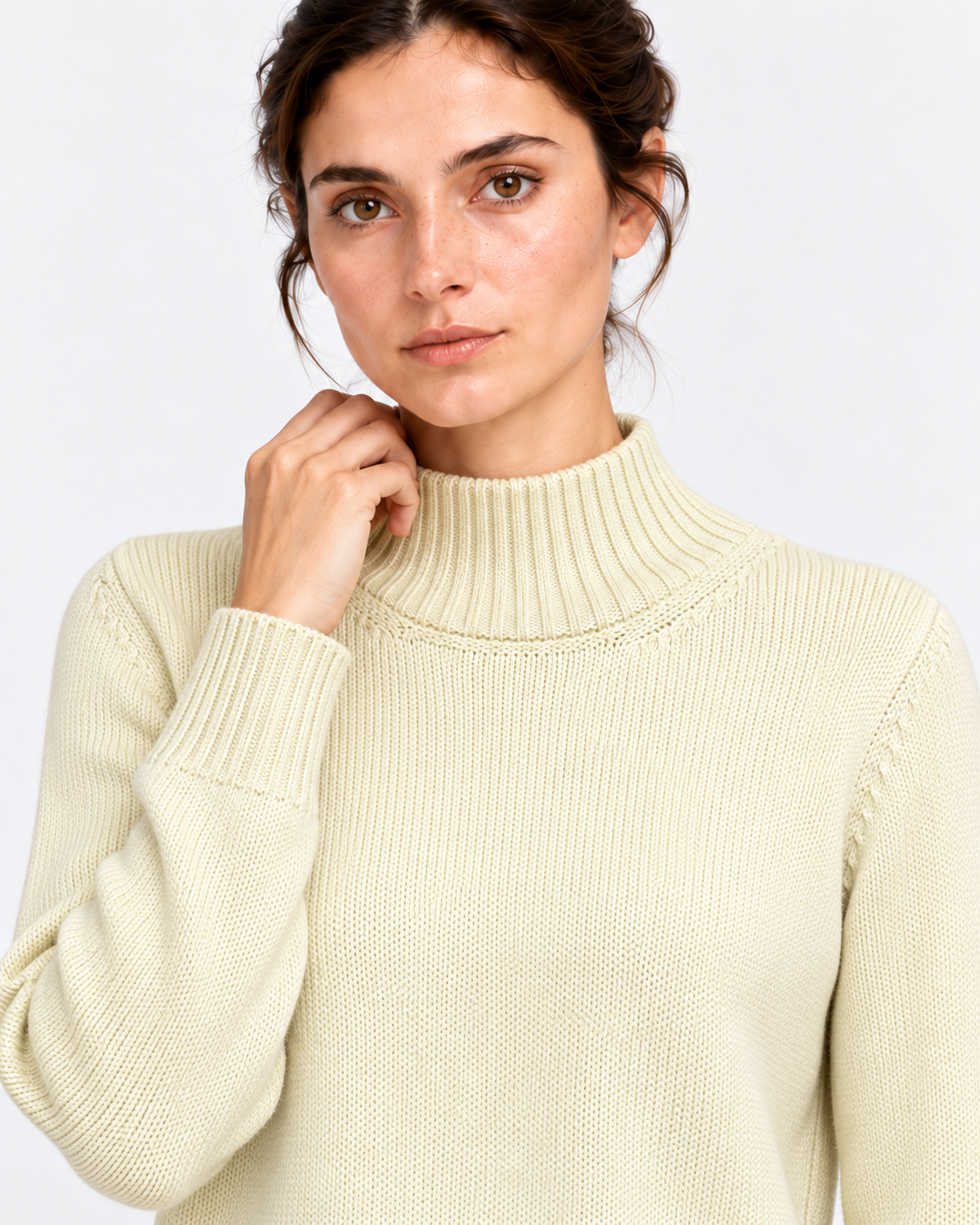Gran Sasso Maglia Lupetto Donna Verde Chiaro in Lana Vergine