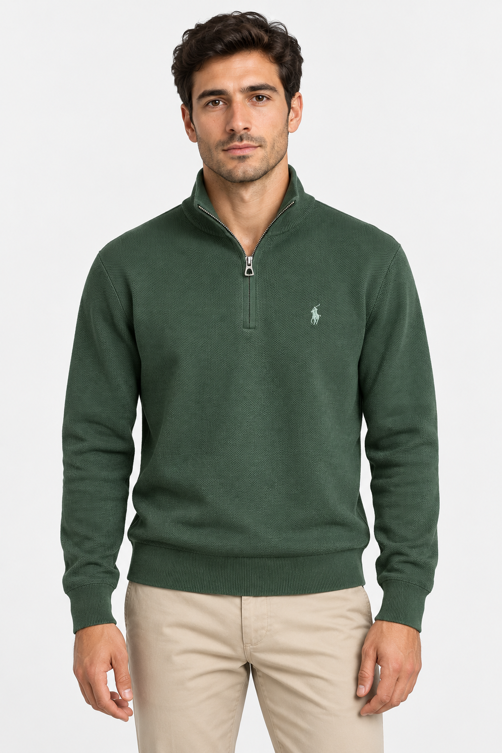 Polo Ralph Lauren Maglia Uomo con Zip a Nido d’Ape