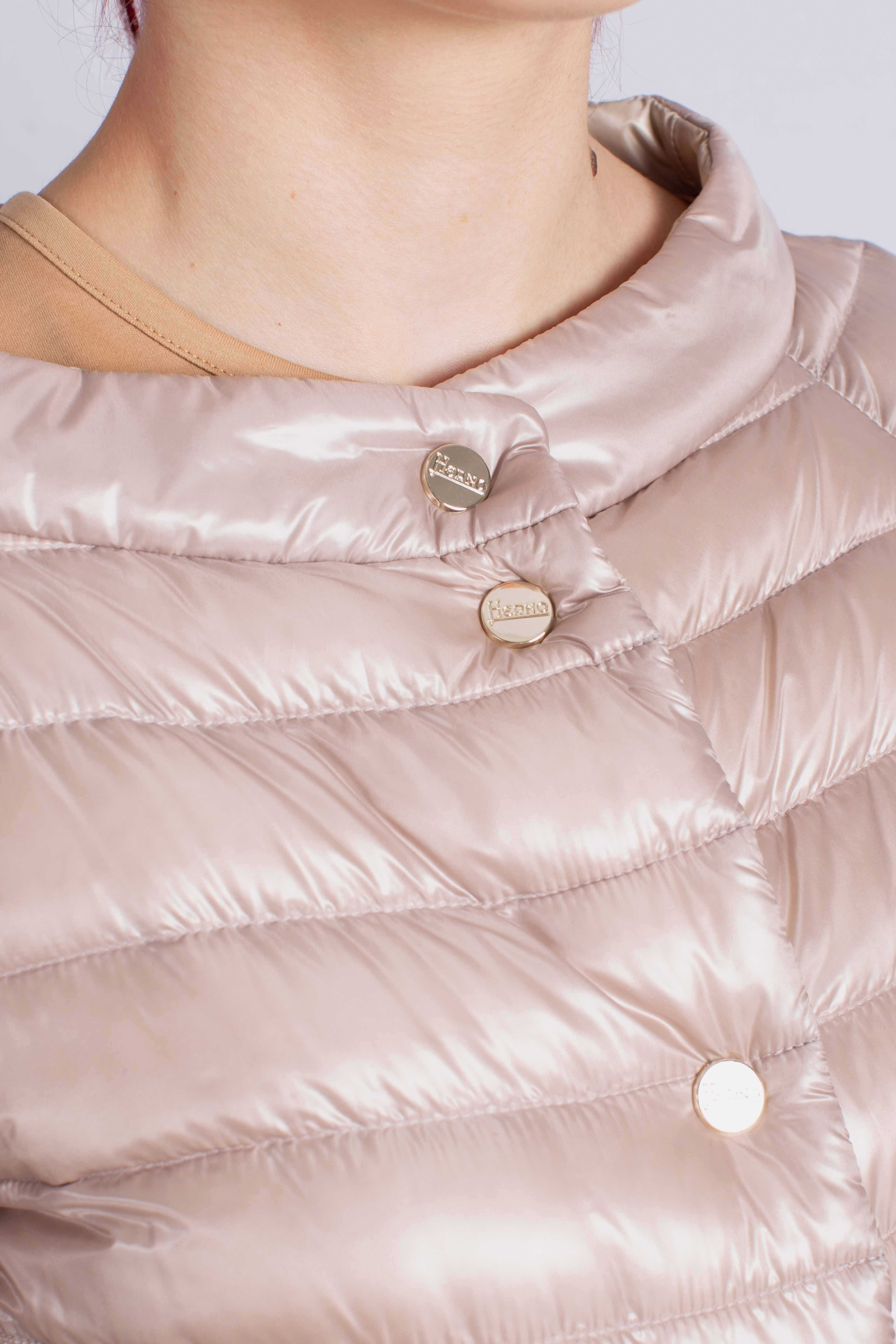 Piumino giacca donna rosa chiaro chantilly reversibile