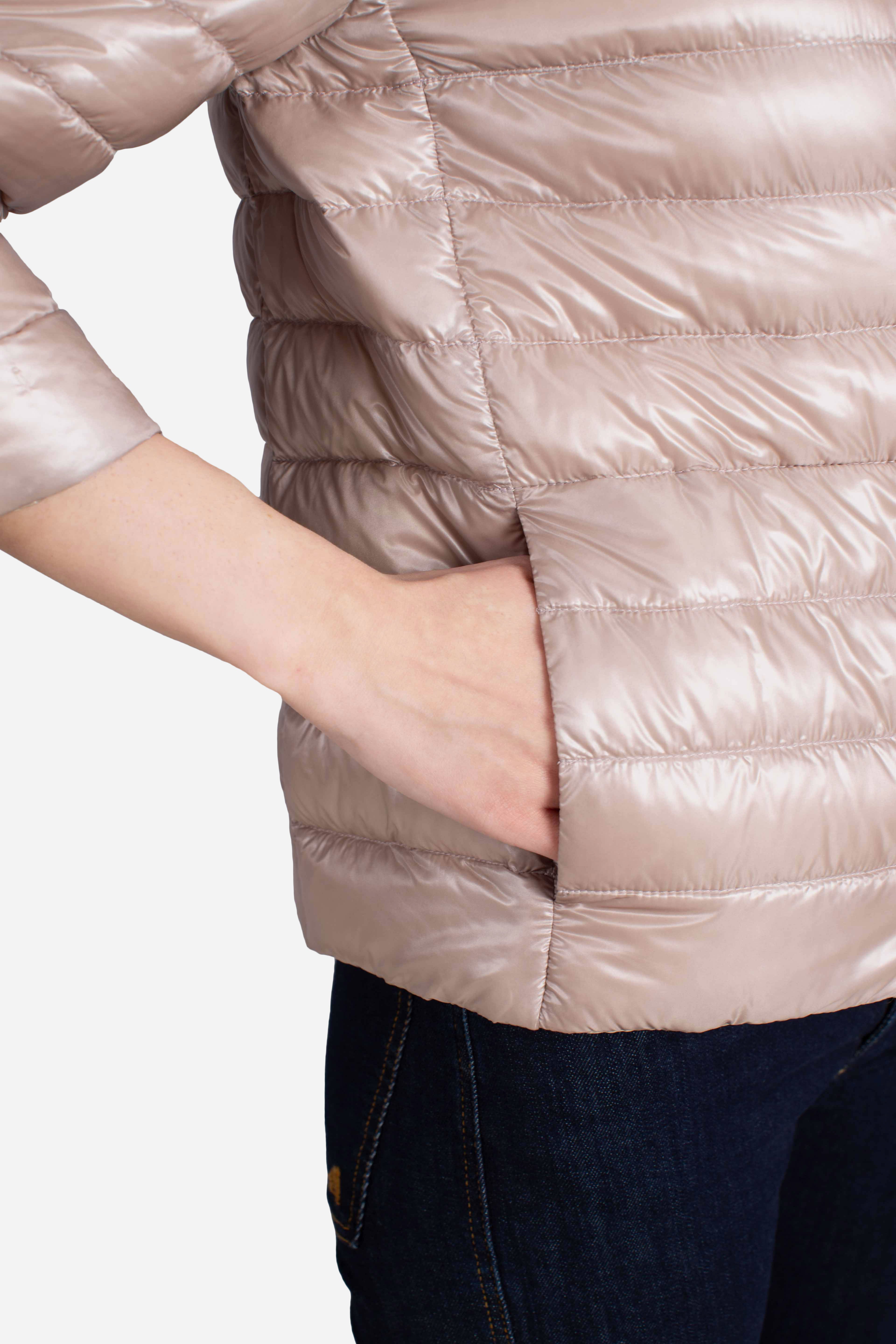 Piumino giacca donna rosa chiaro chantilly reversibile