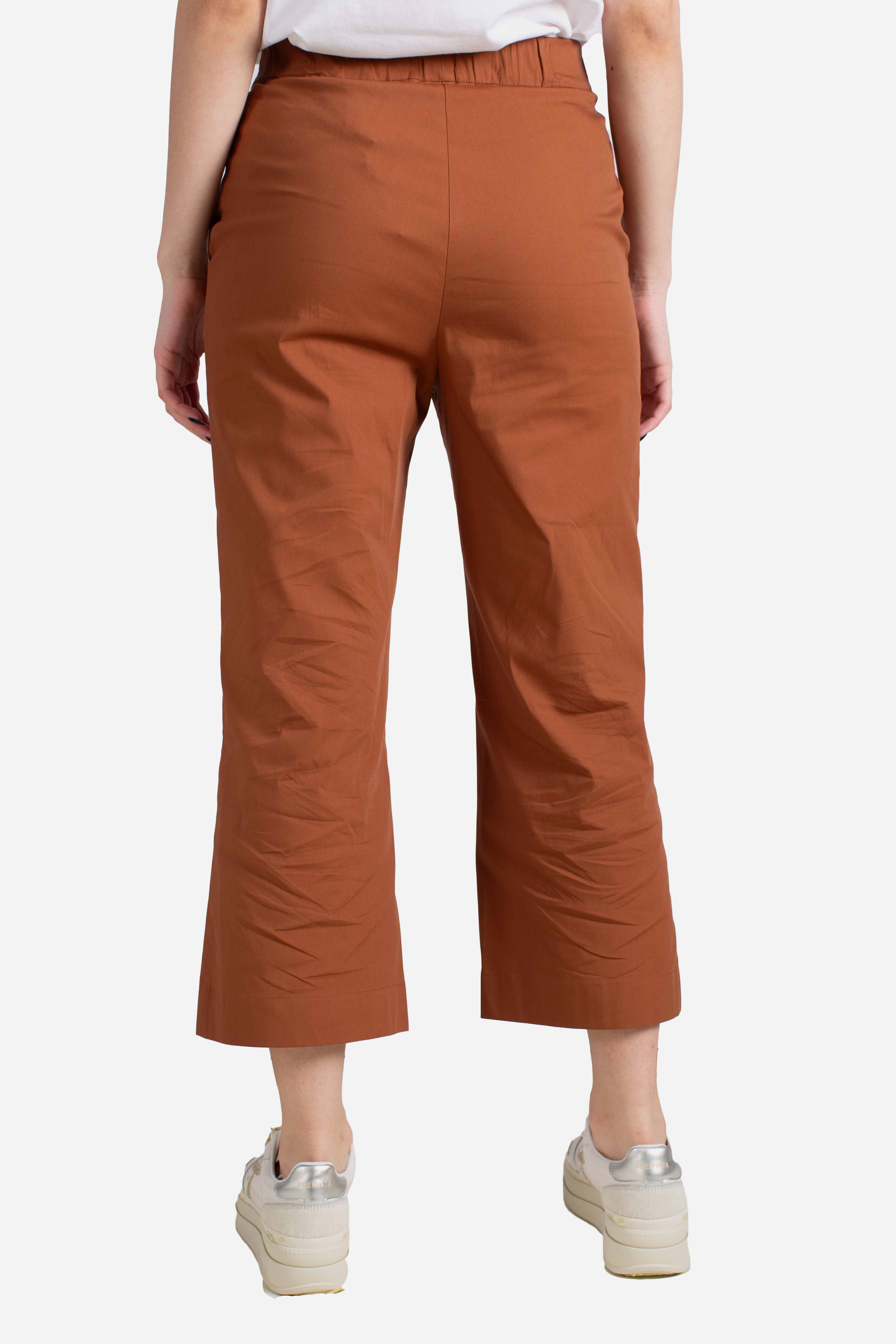 Pantalone in cotone stretch tabacco