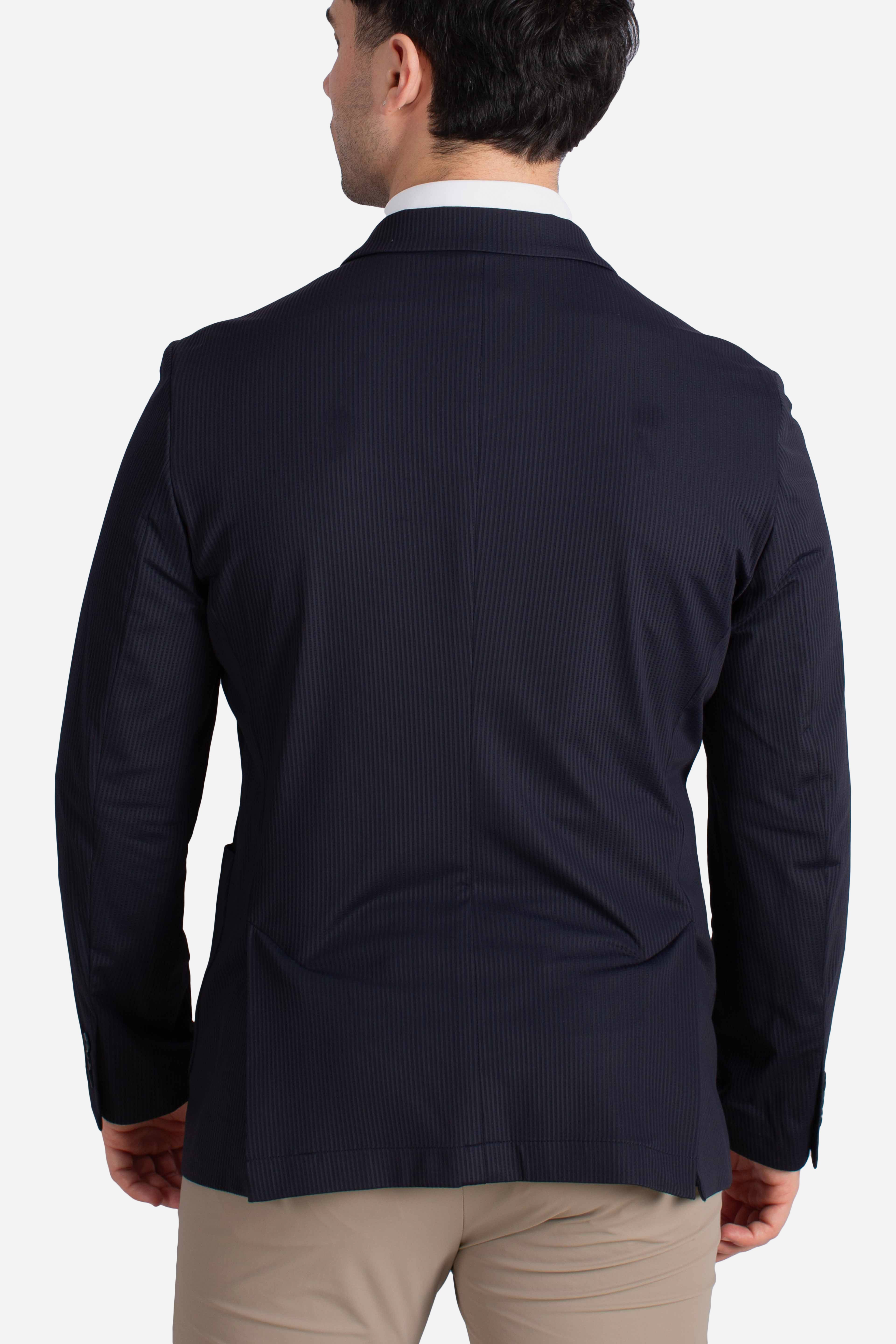 Giacca tecnica Leccio doppiopetto blu