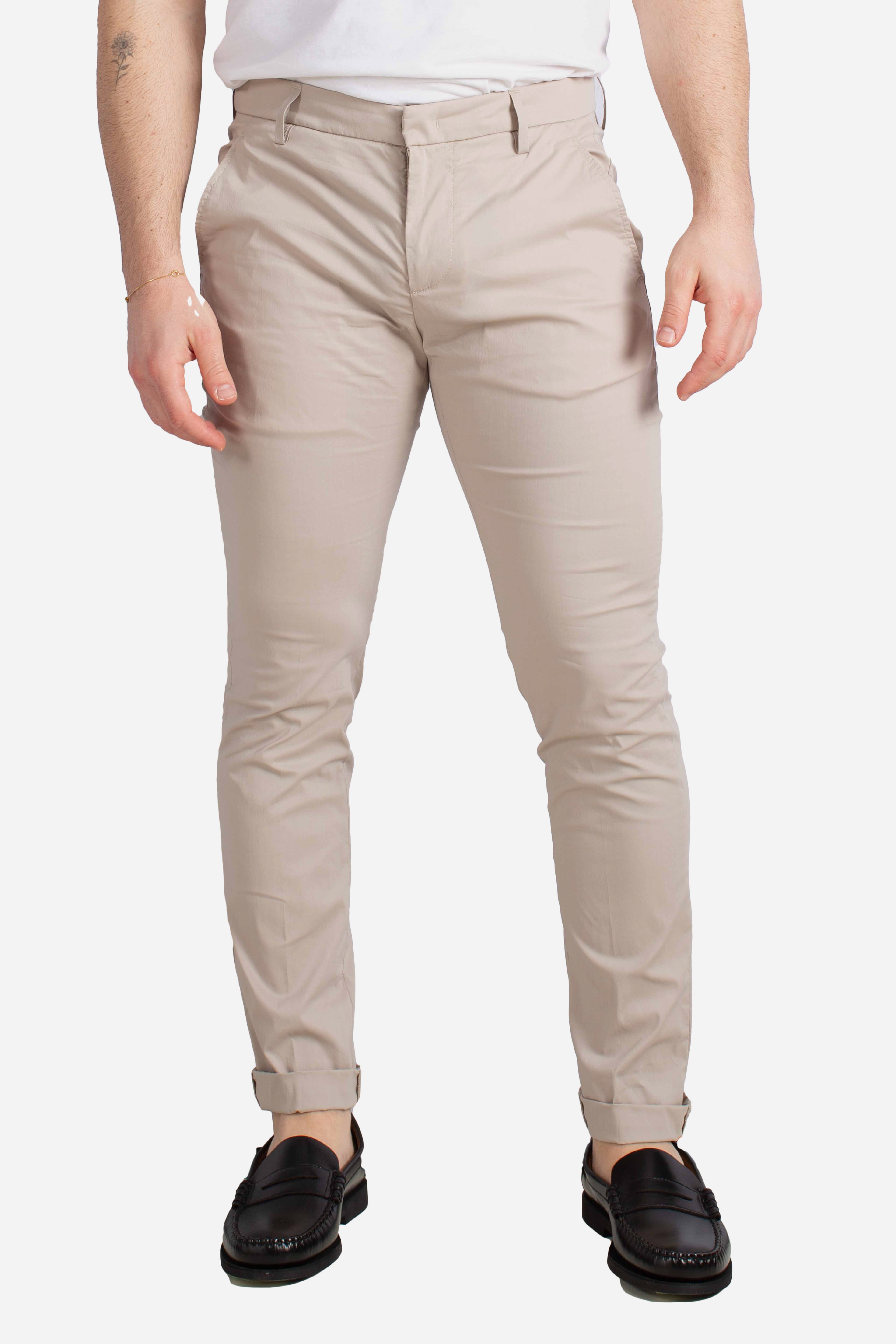 Pantalone slim chino Gaubert in popeline cotone nylon lievito
