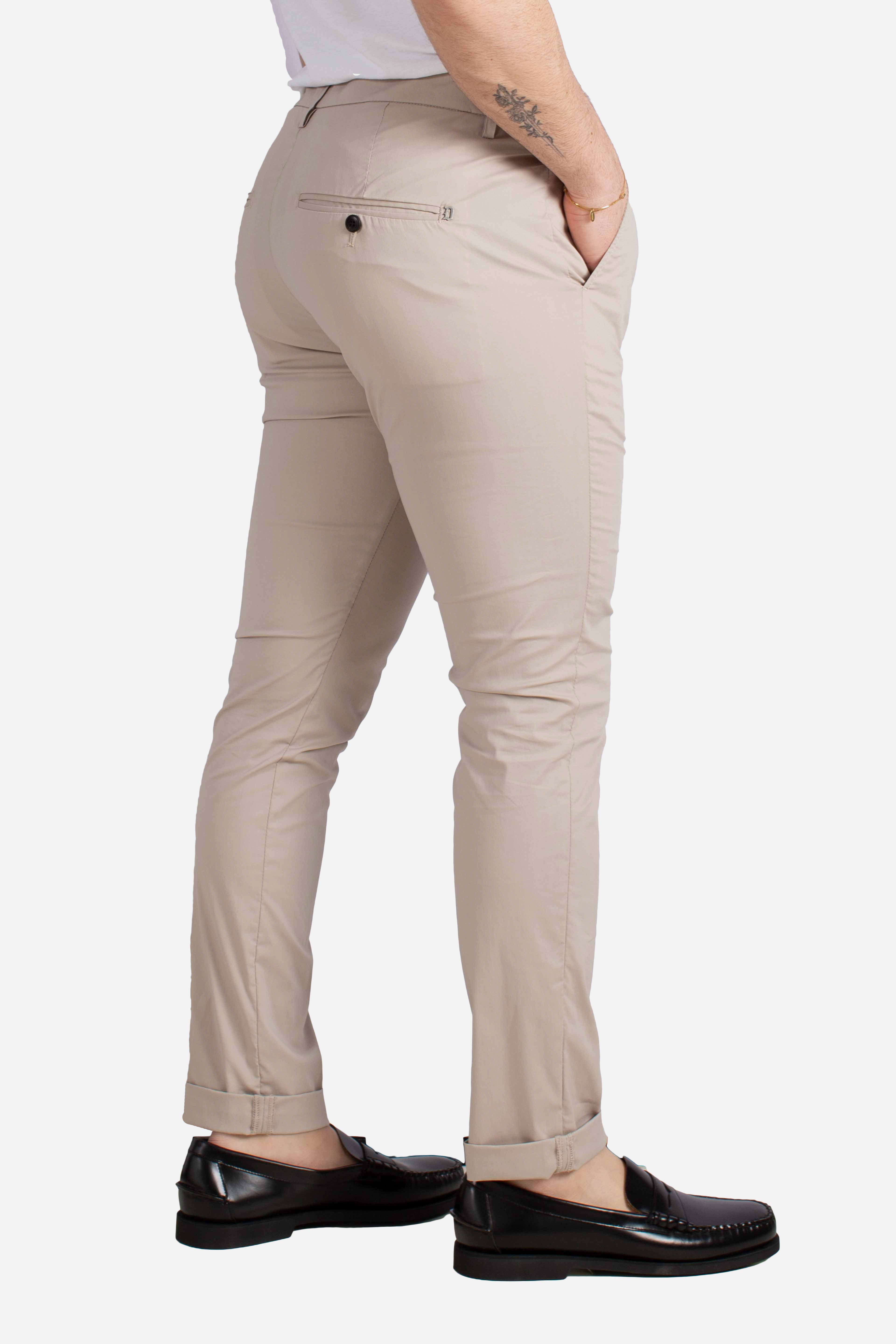 Pantalone slim chino Gaubert in popeline cotone nylon lievito