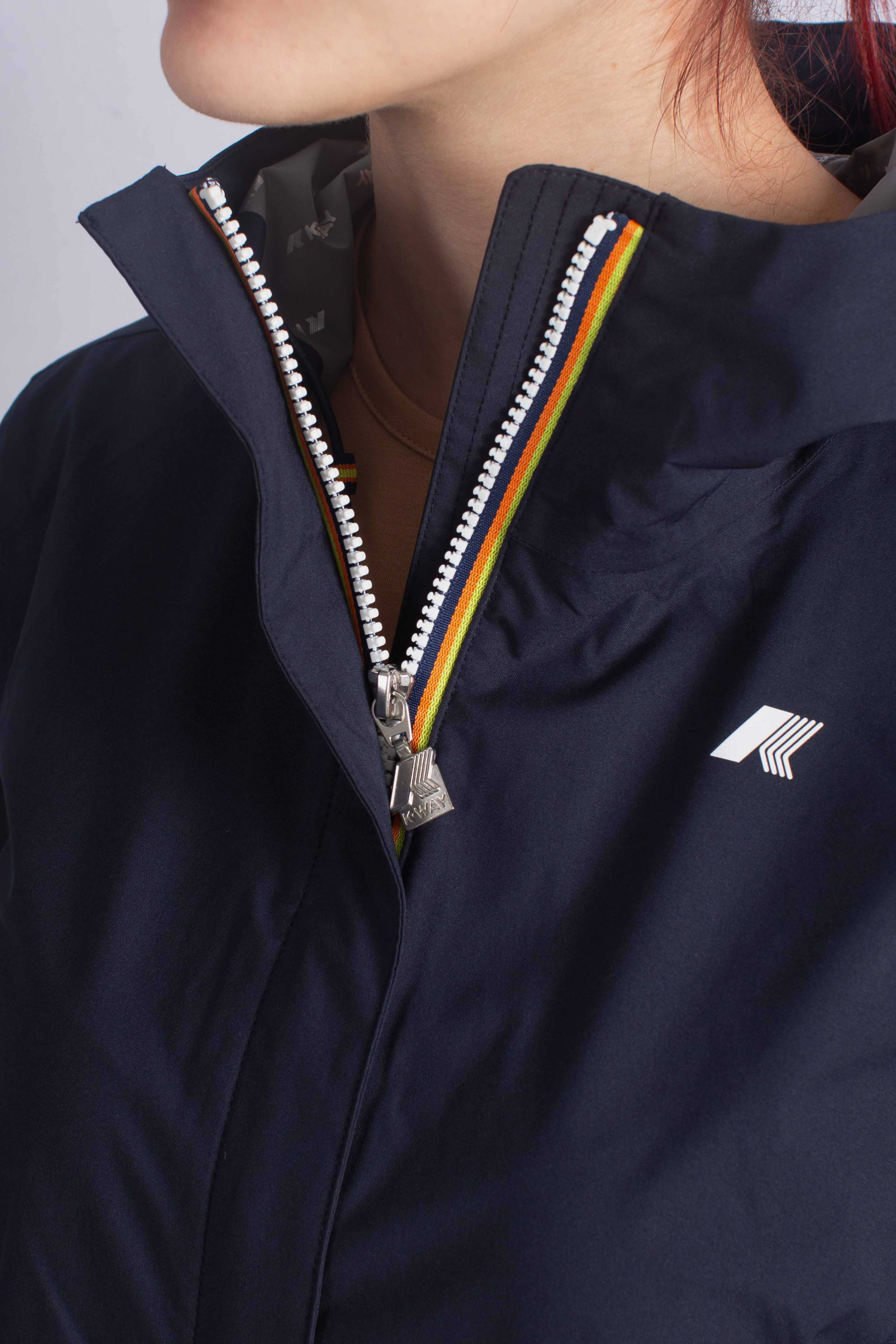 Giacca Impermeabile Slim Fit Sophie stretch dot blue depth