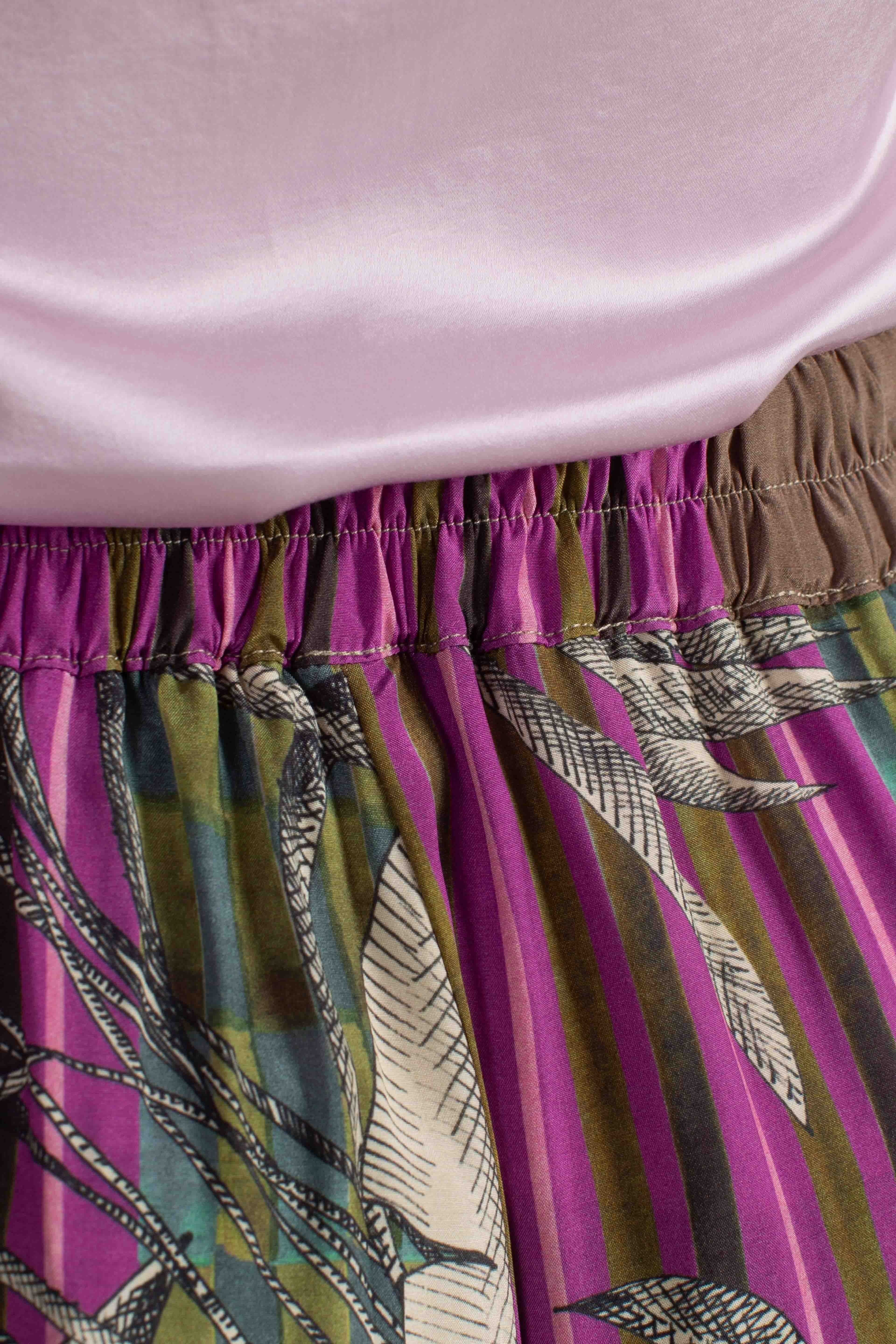 Pantalone palazzo donna in viscosa fantasia multicolor