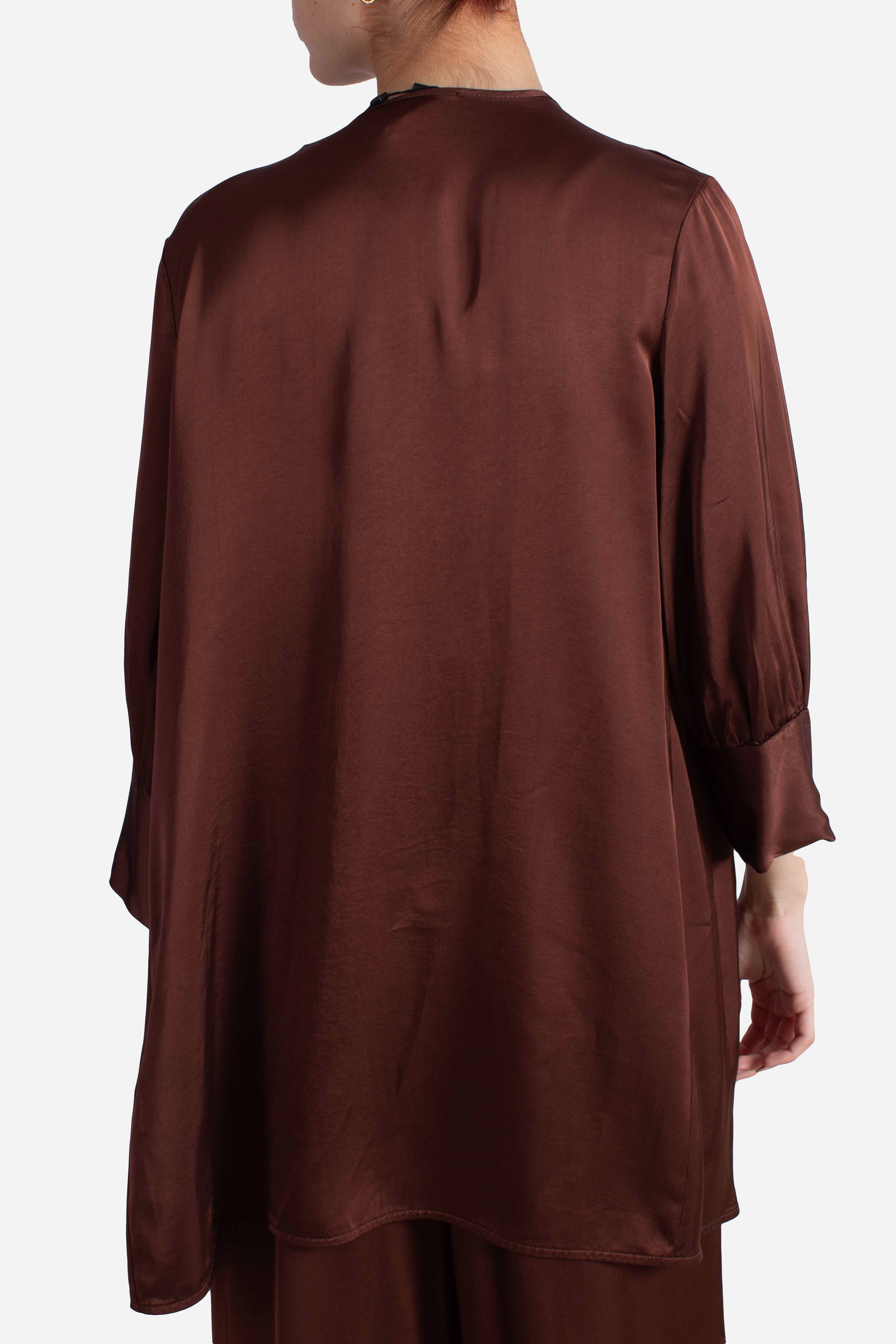 Kimono donna lungo in viscosa color cioccolato