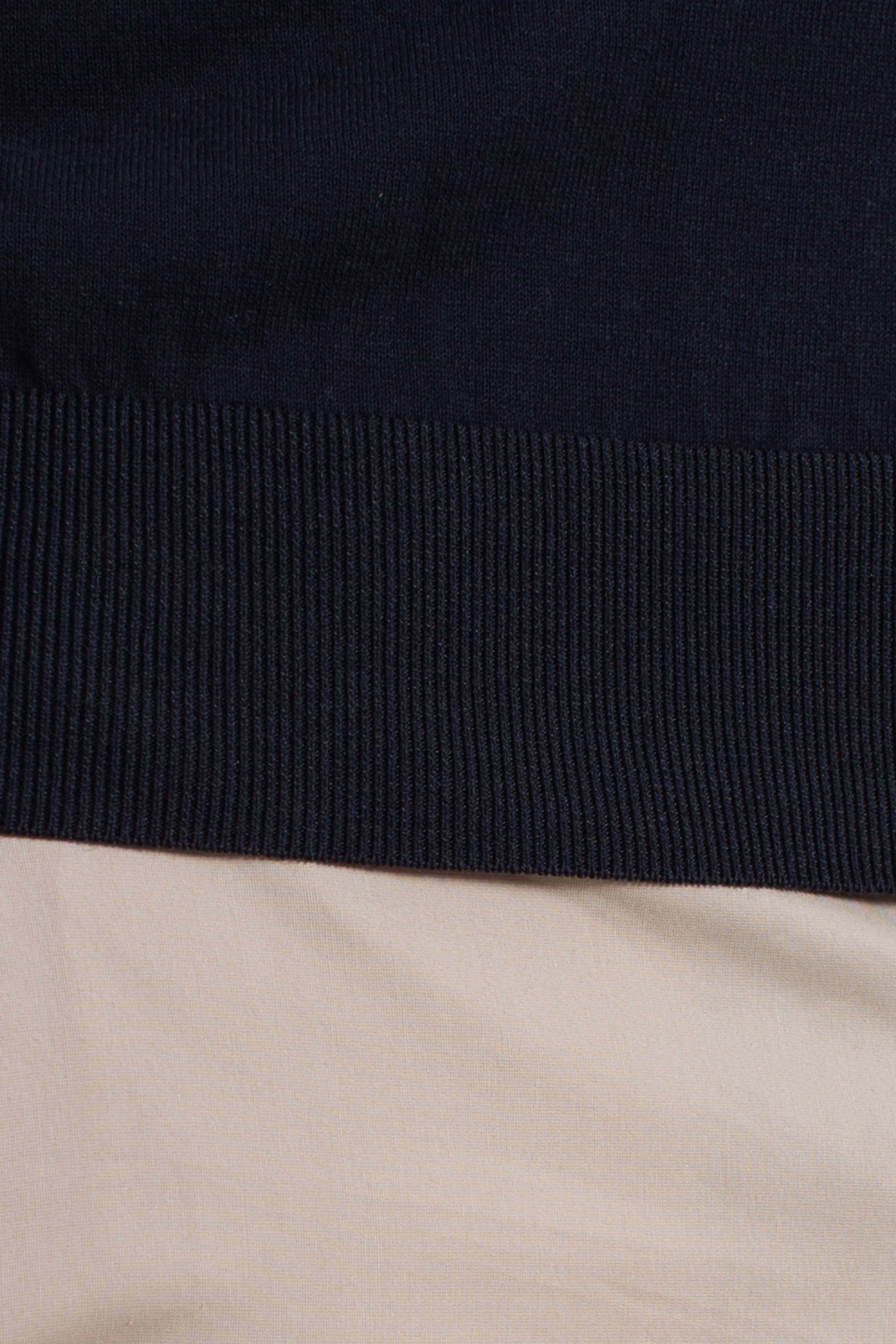 Maglia girocollo in cotone extra-fine blu navy