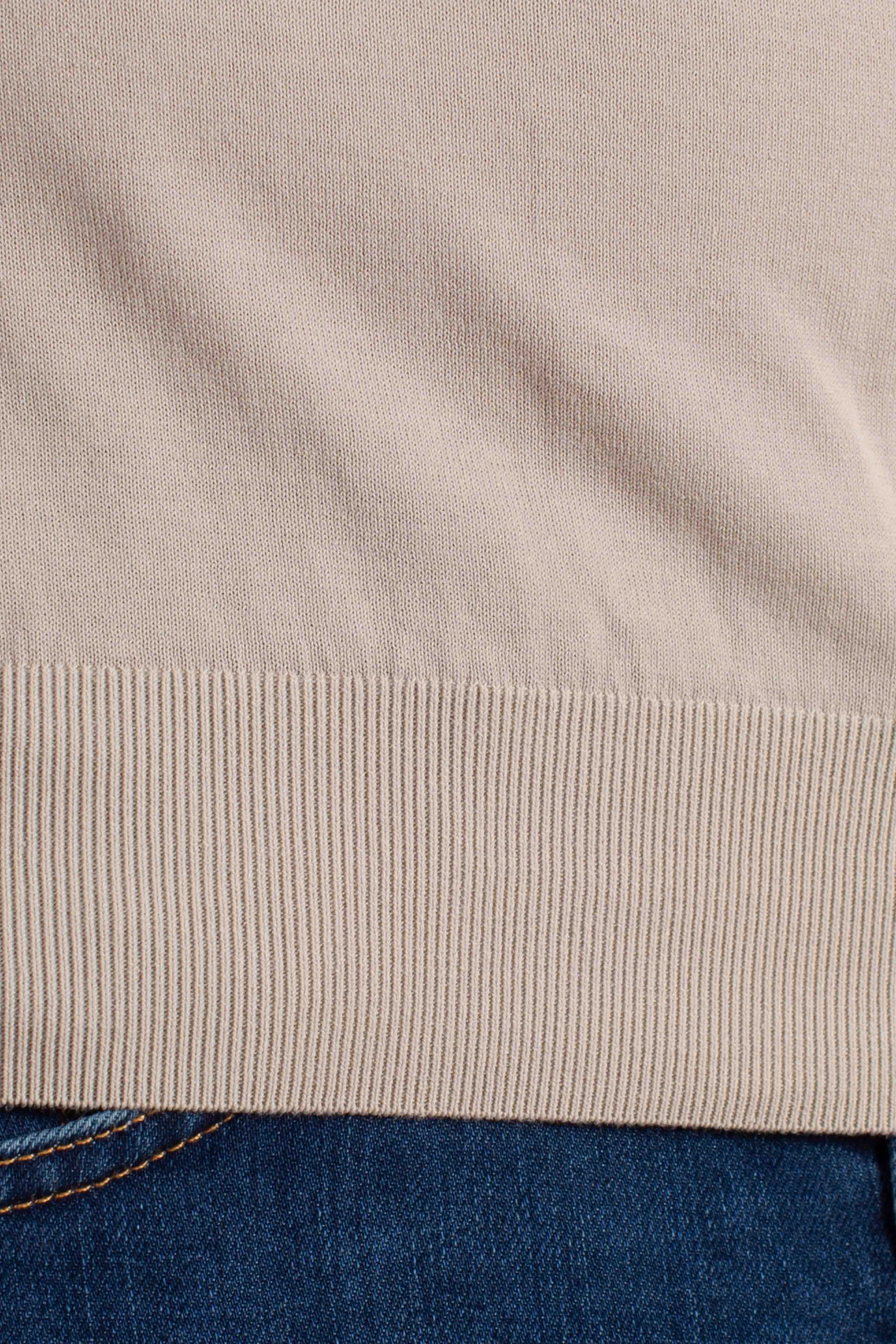Maglia girocollo in cotone extra-fine beige