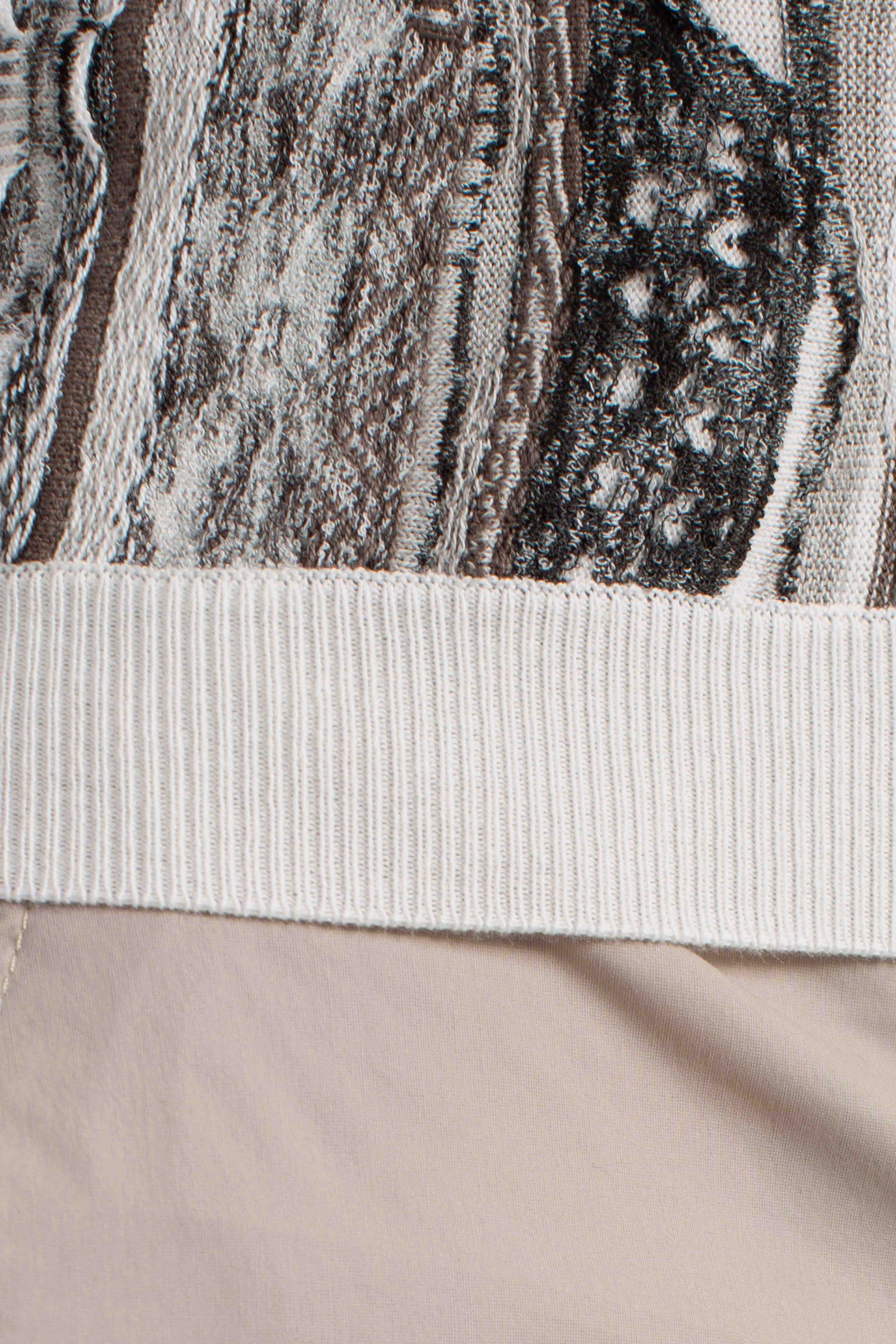 Maglia uomo mezza manica in cotone blend con fantasia jacquard multicolor