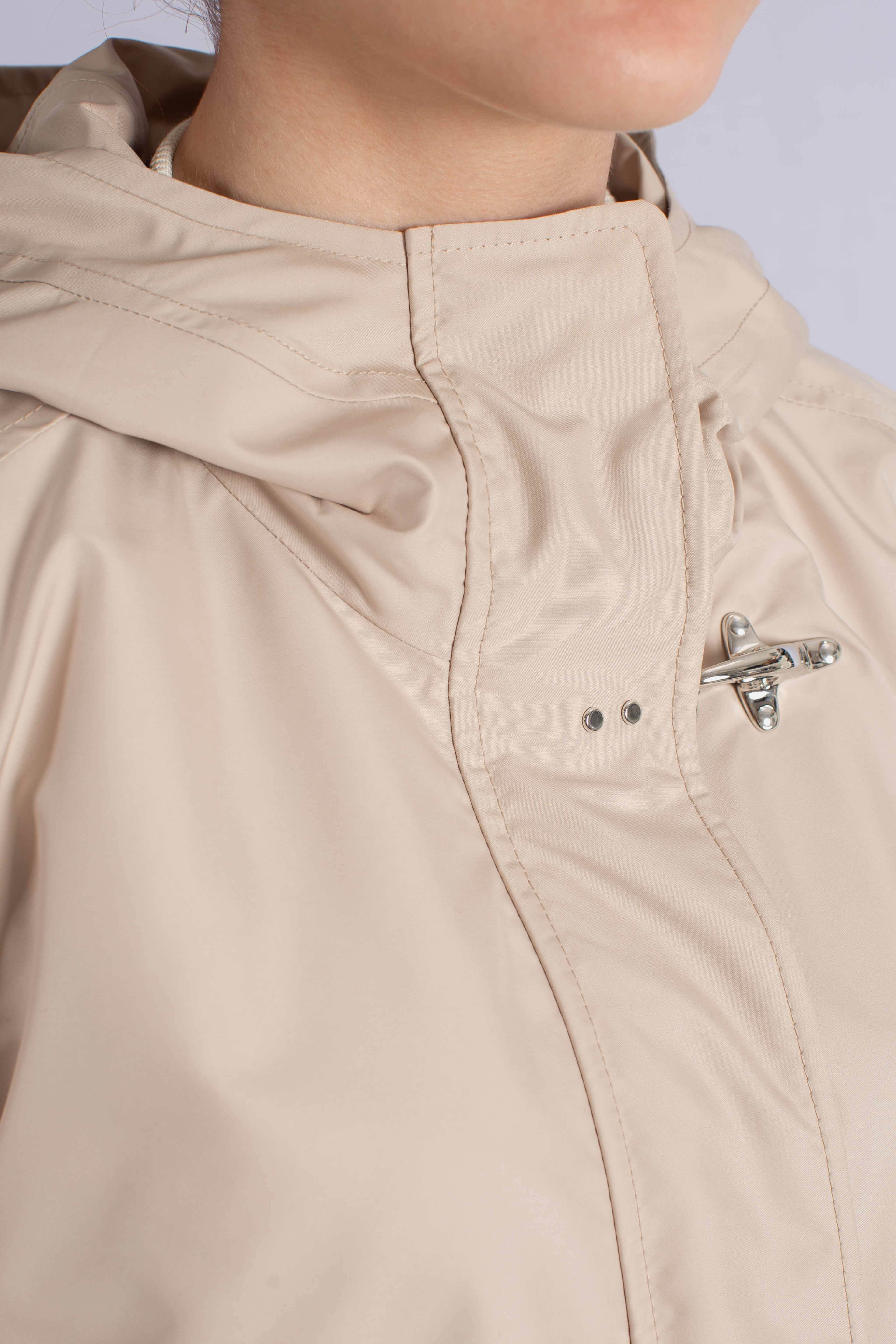 Parka Corto in Popeline Tecnico beige