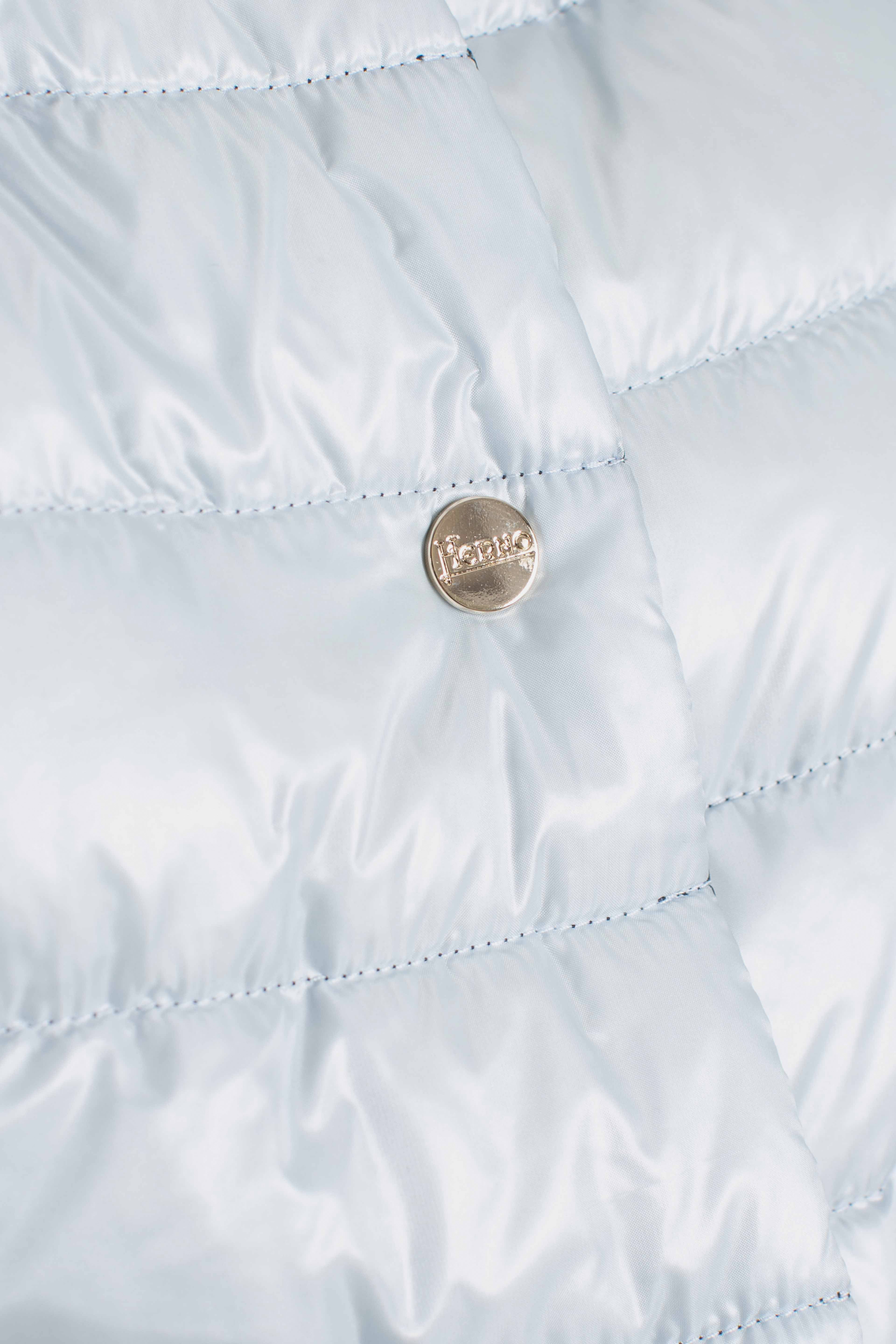 Piumino giacca donna blu celeste reversibile