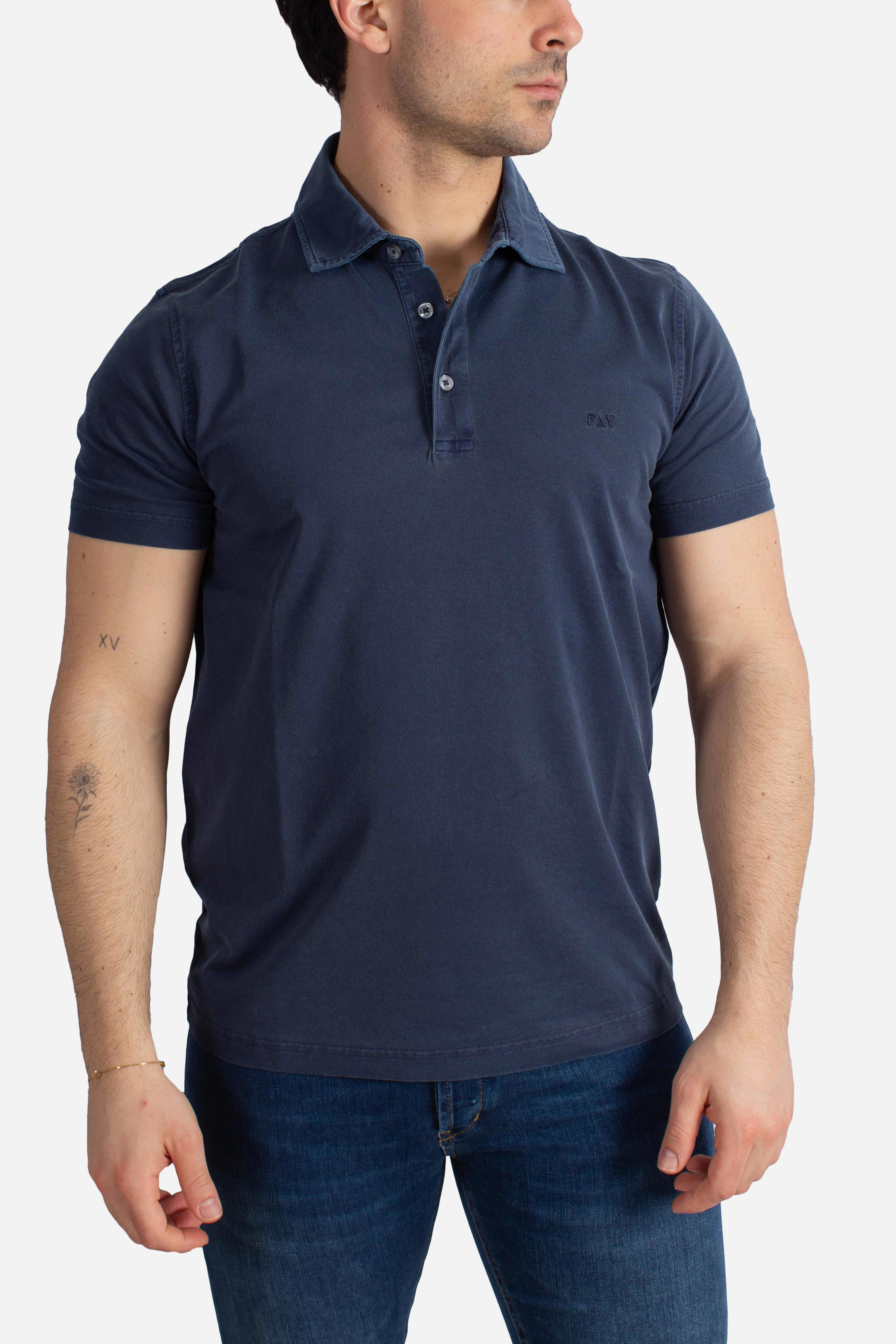 Polo Comfort Fit in Jersey blu navy