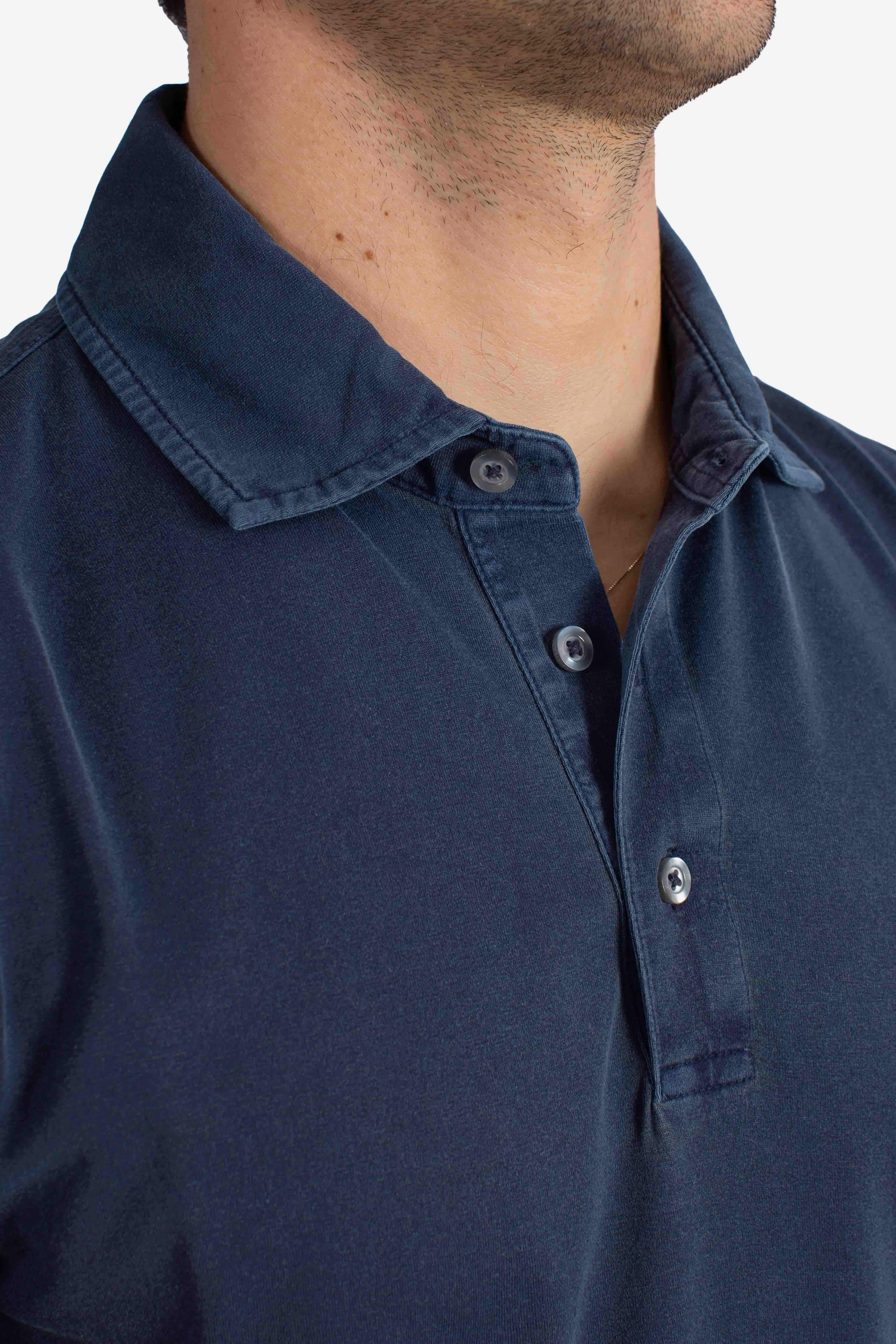 Polo Comfort Fit in Jersey blu navy