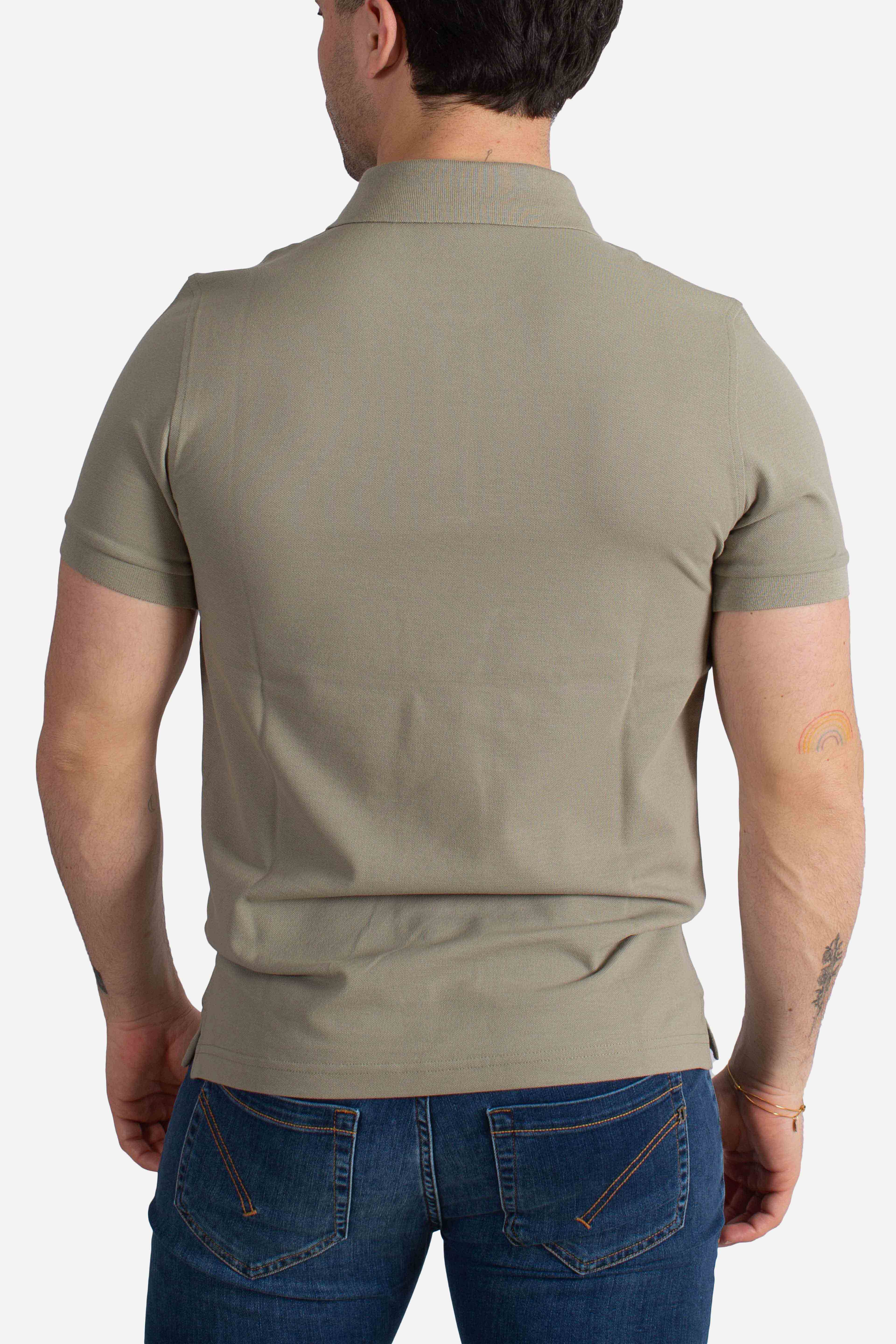 Polo Slim Fit in Piquet Stretch verde