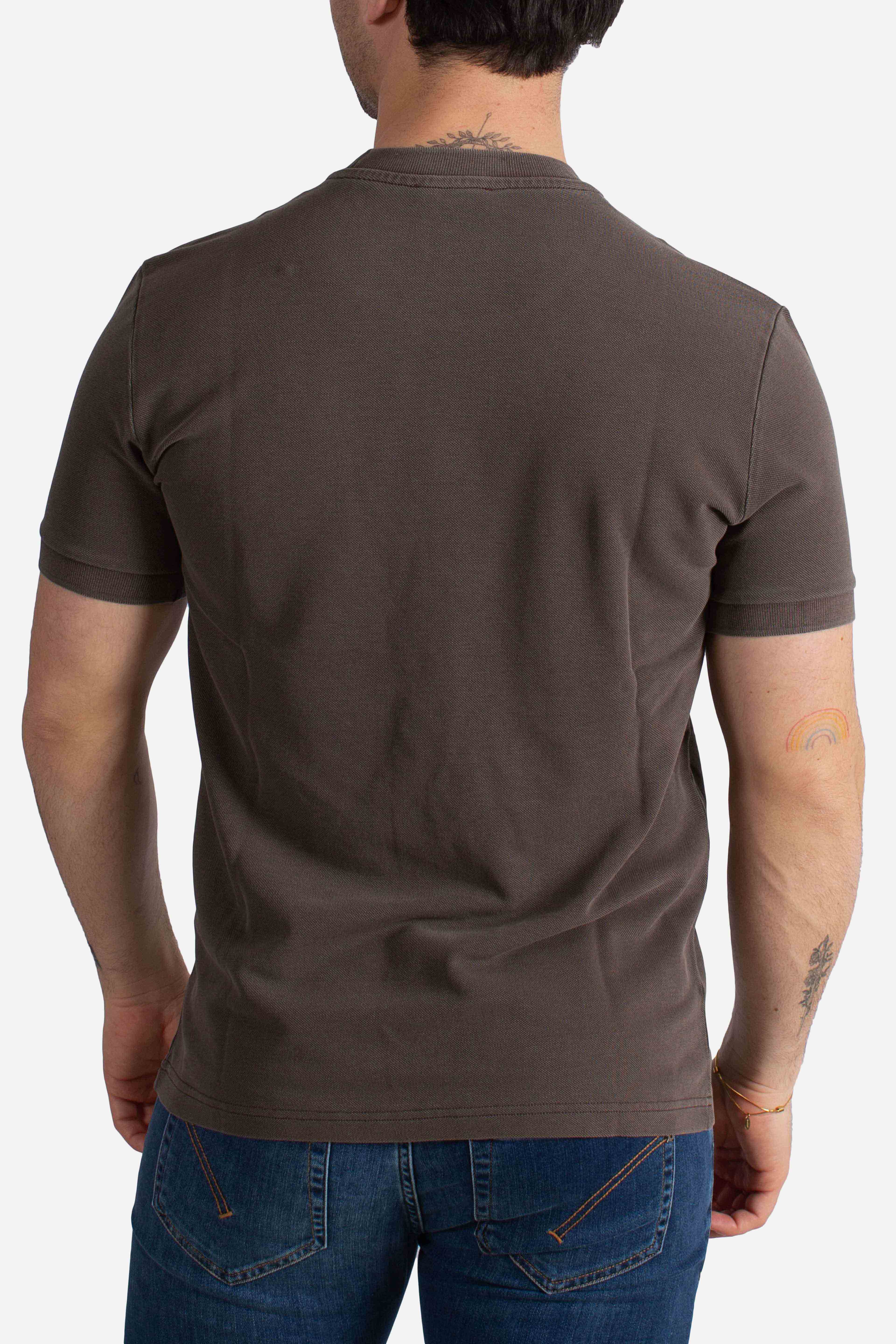 T-shirt Comfort Fit in Piquet di Cotone moro