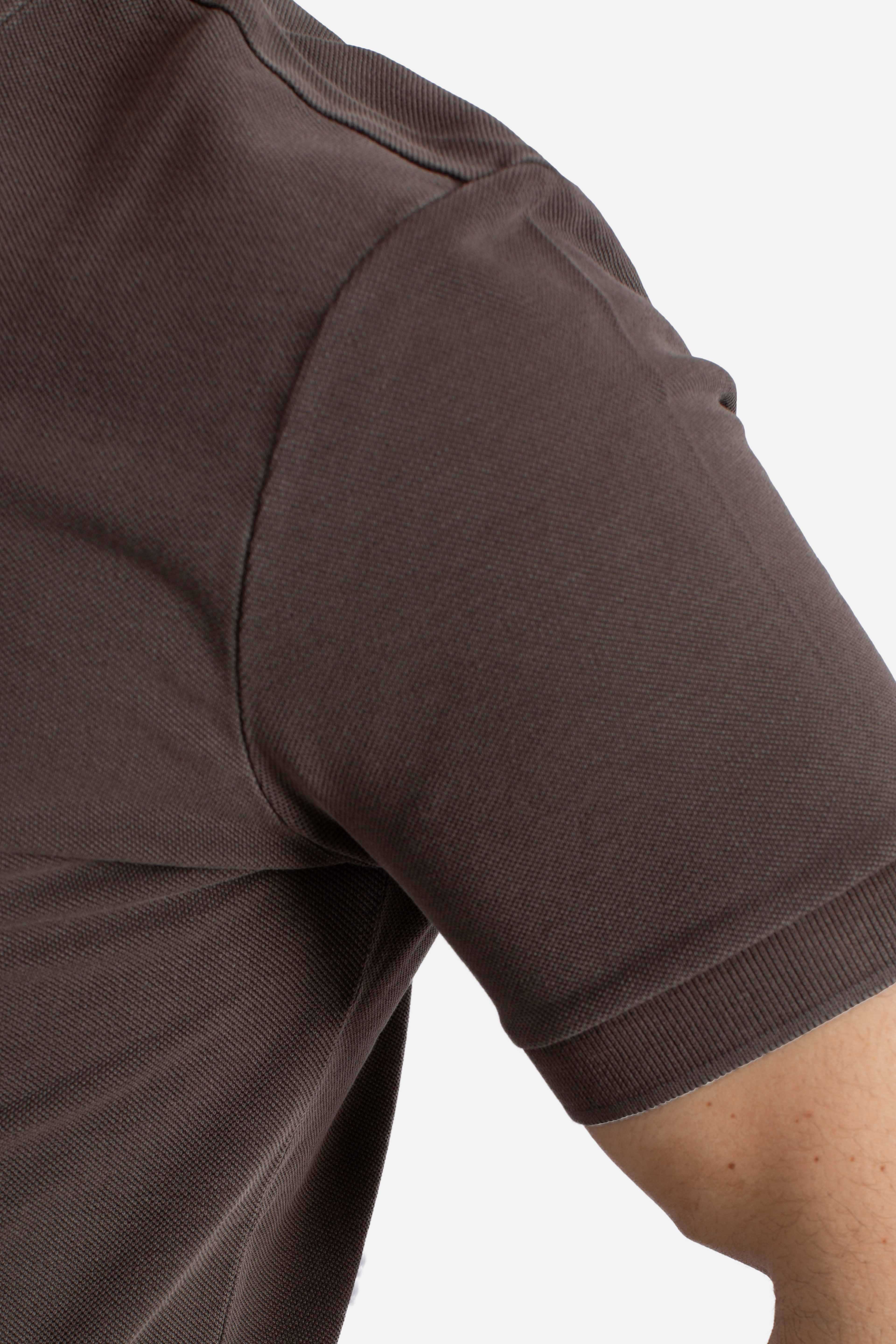 T-shirt Comfort Fit in Piquet di Cotone moro