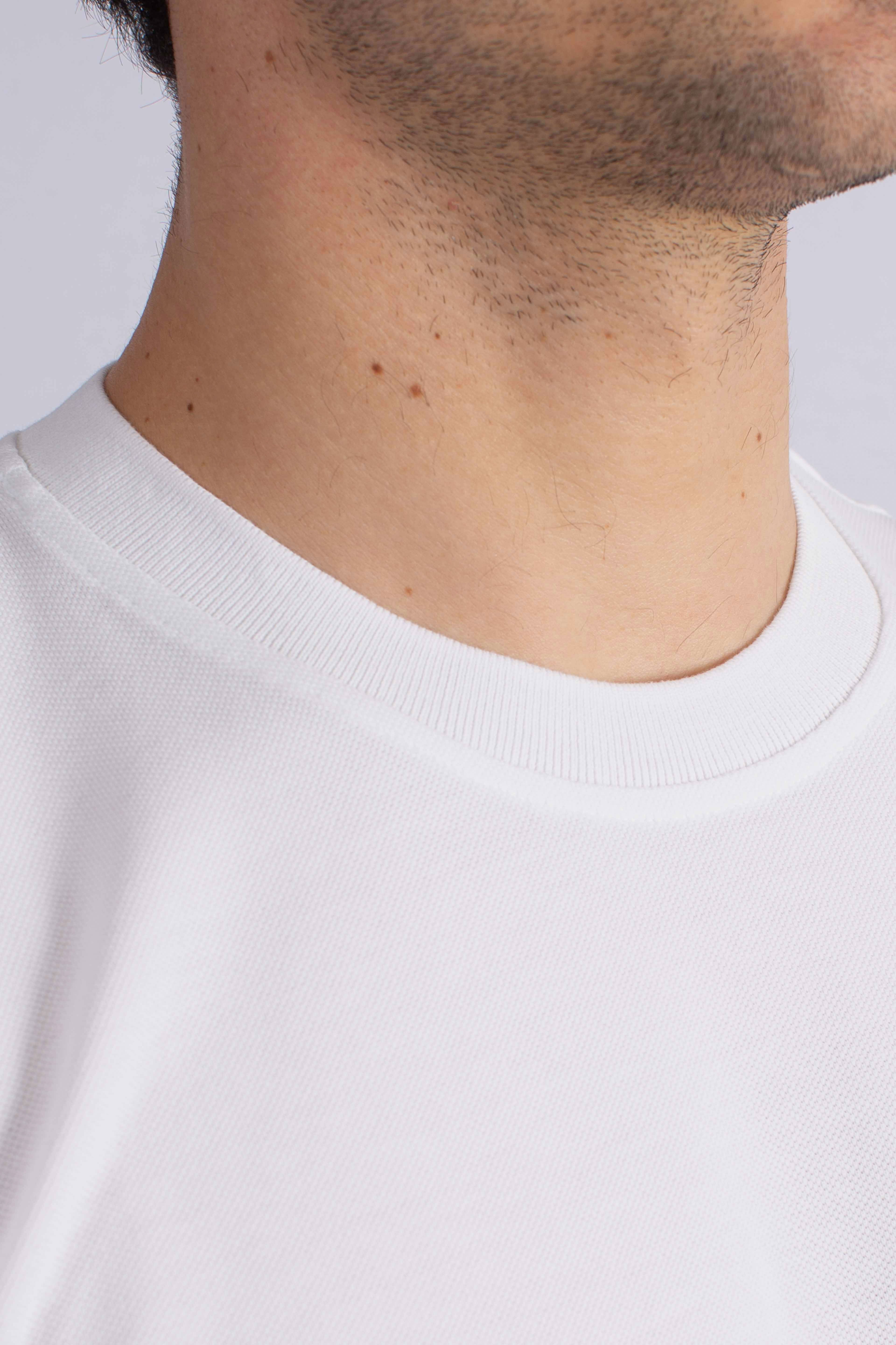 T-shirt Comfort Fit in Piquet di Cotone white