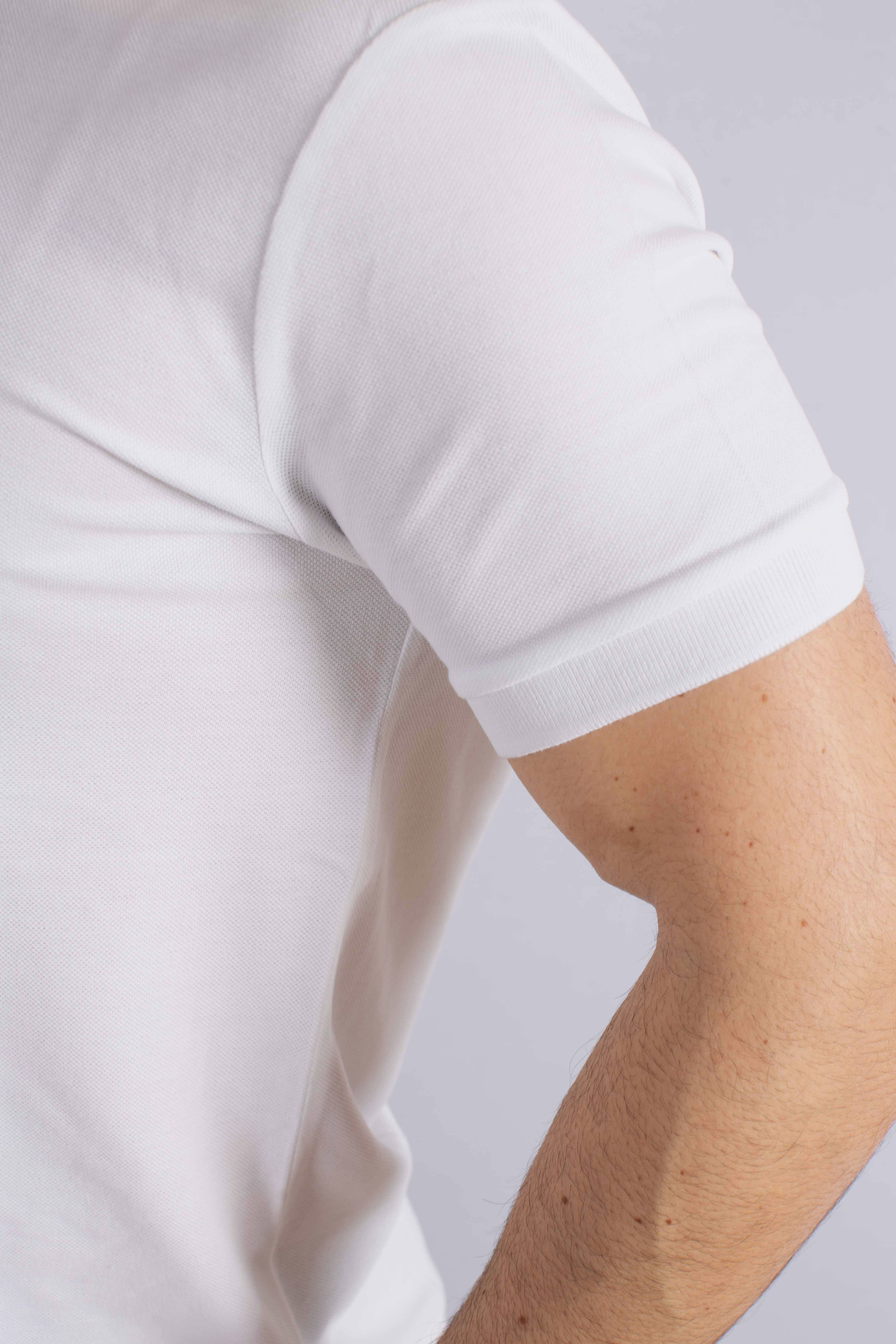 T-shirt Comfort Fit in Piquet di Cotone white