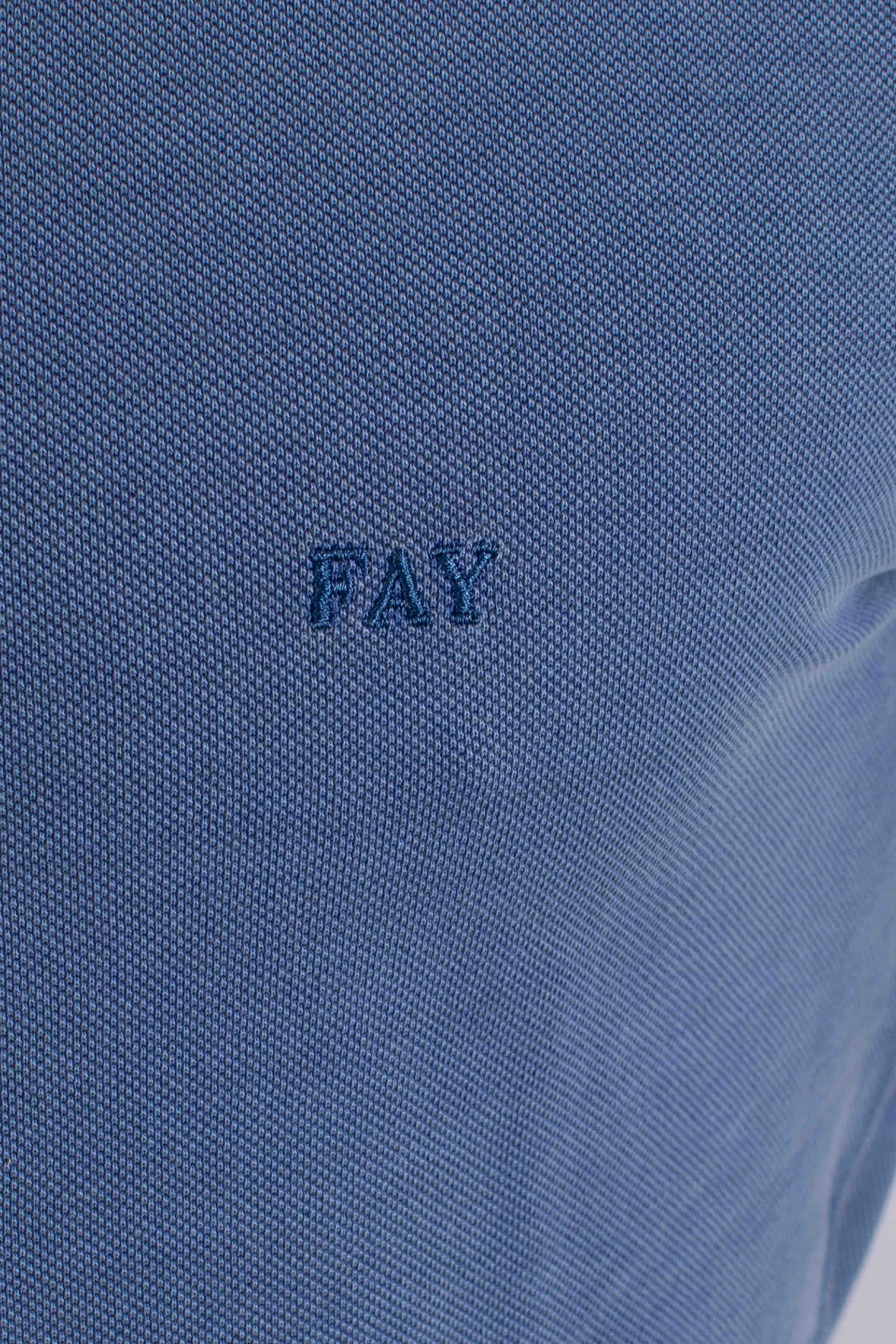 T-shirt Comfort Fit in Piquet di Cotone blu denim