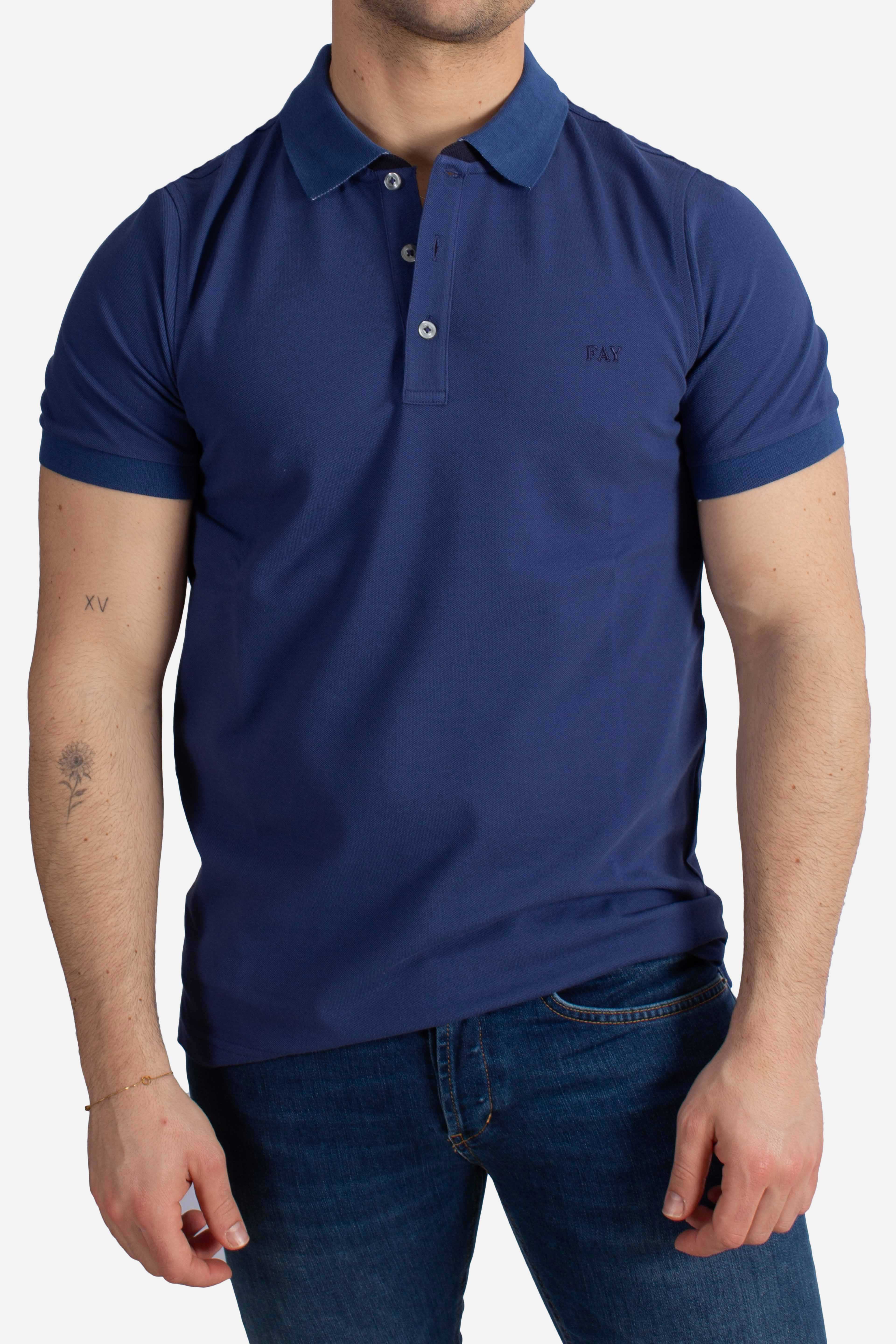 Polo Regular fit in Piquet Stretch blu royal