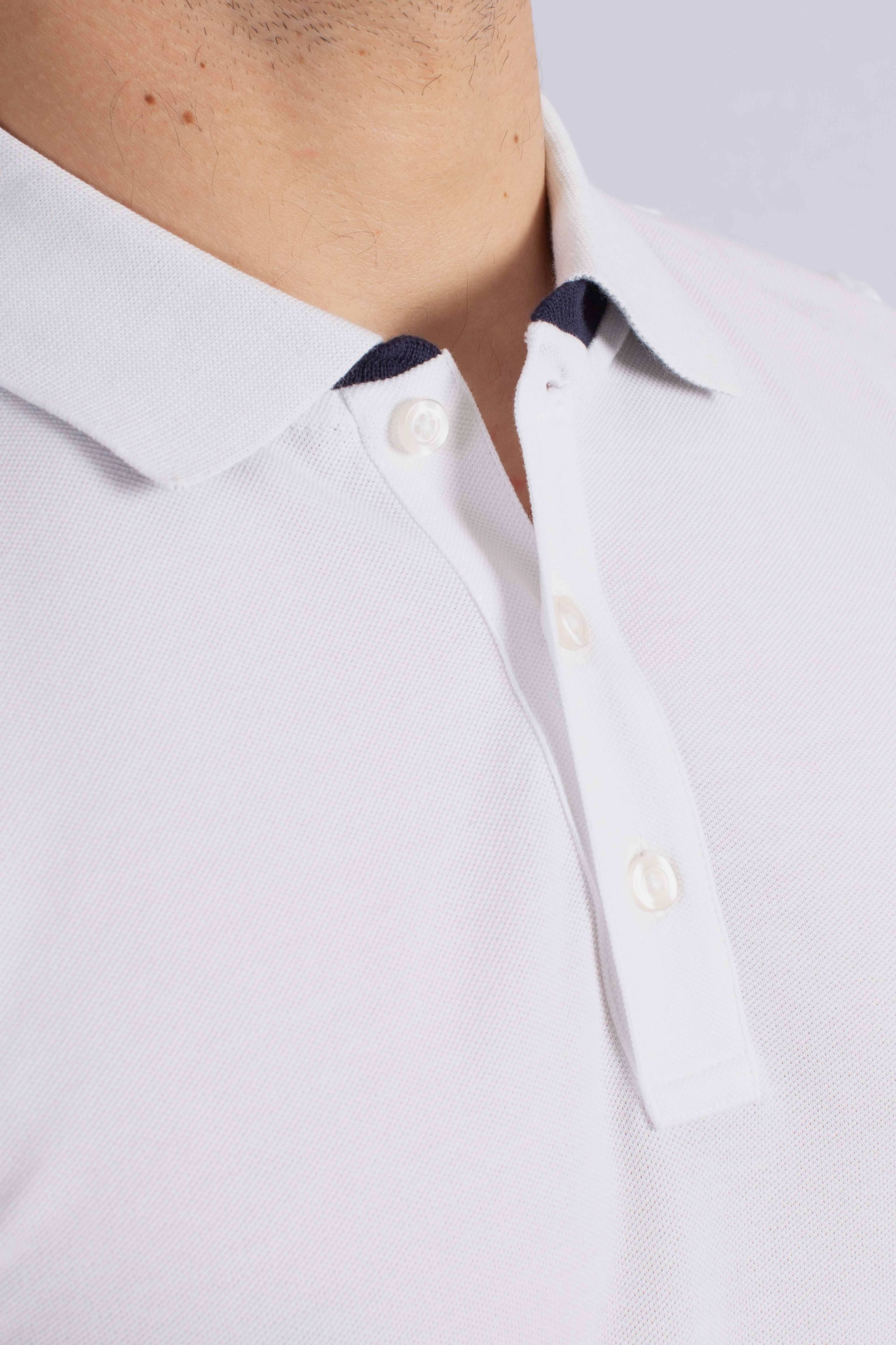 Polo Regular fit in Piquet Stretch white