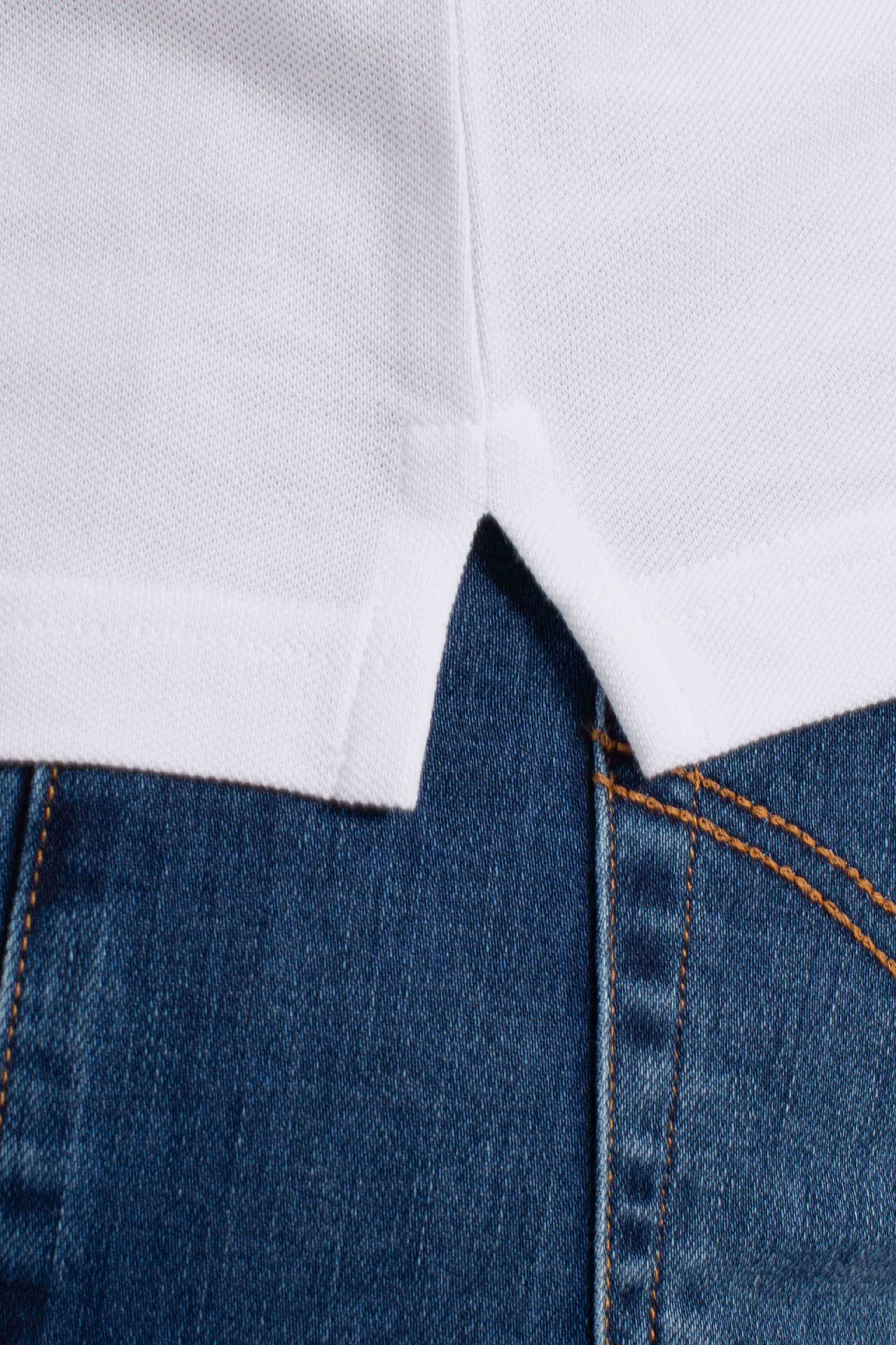Polo Regular fit in Piquet Stretch white