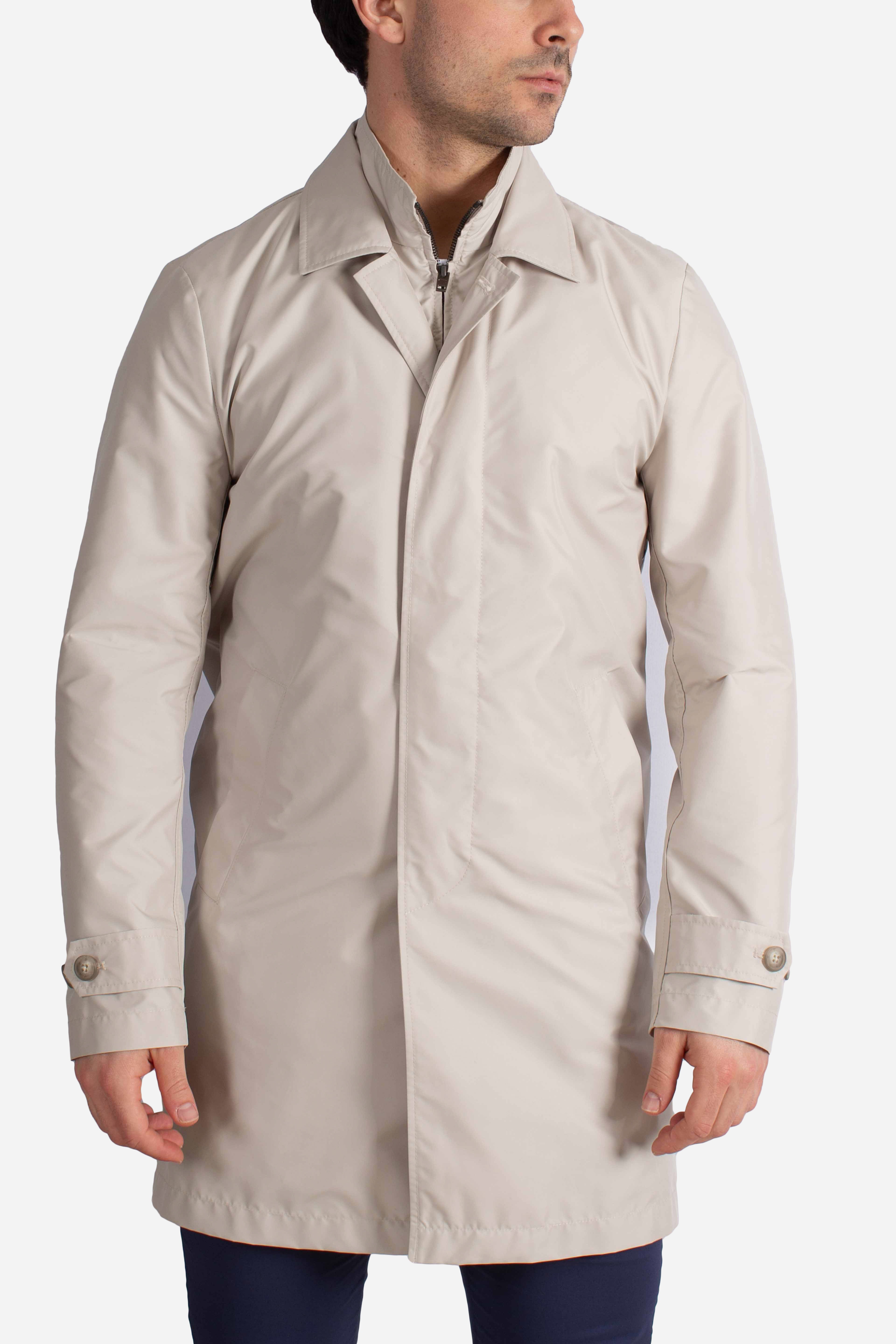 Impermeabile Morning Coat in Popeline Tecnico ghiaccio