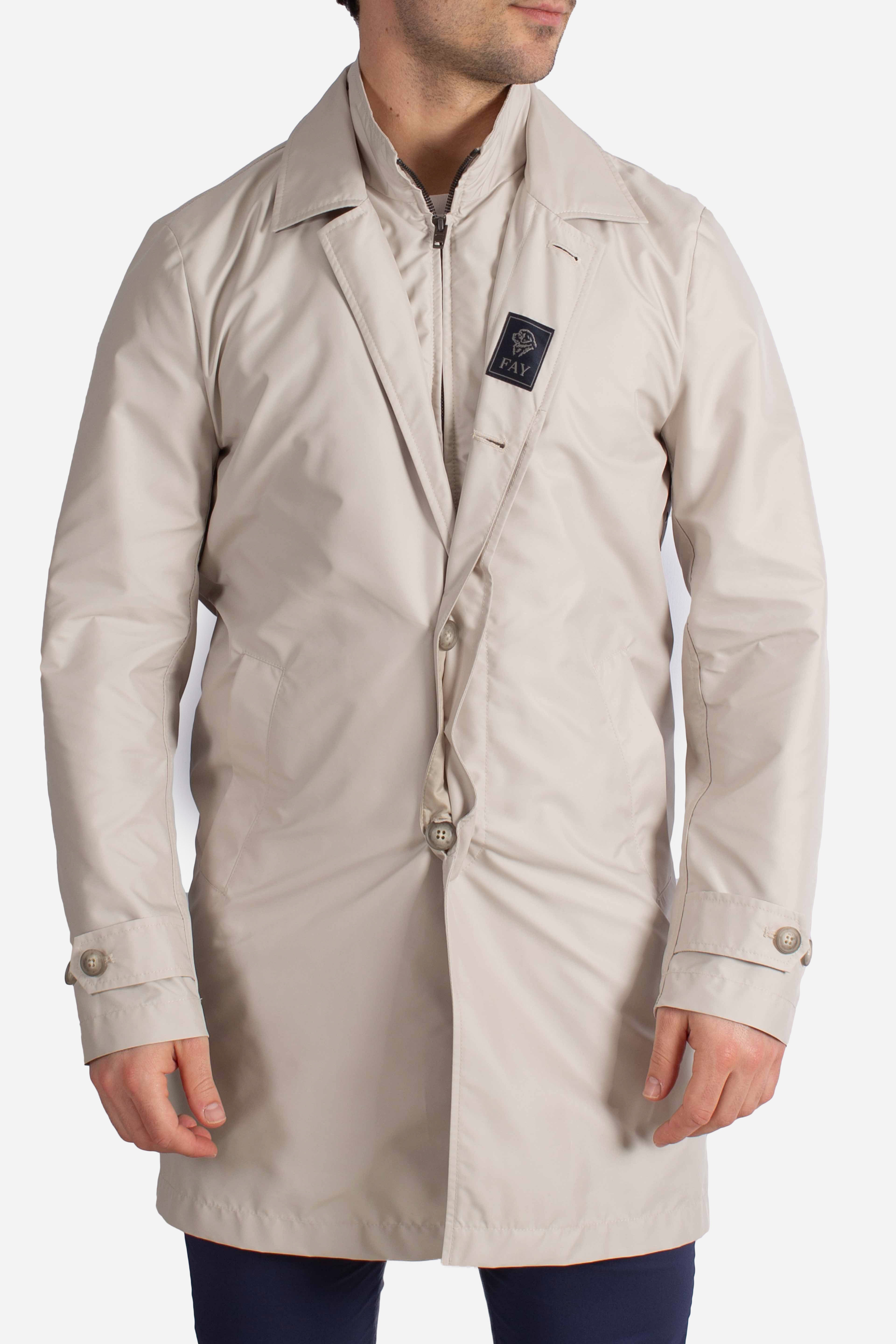 Impermeabile Morning Coat in Popeline Tecnico ghiaccio