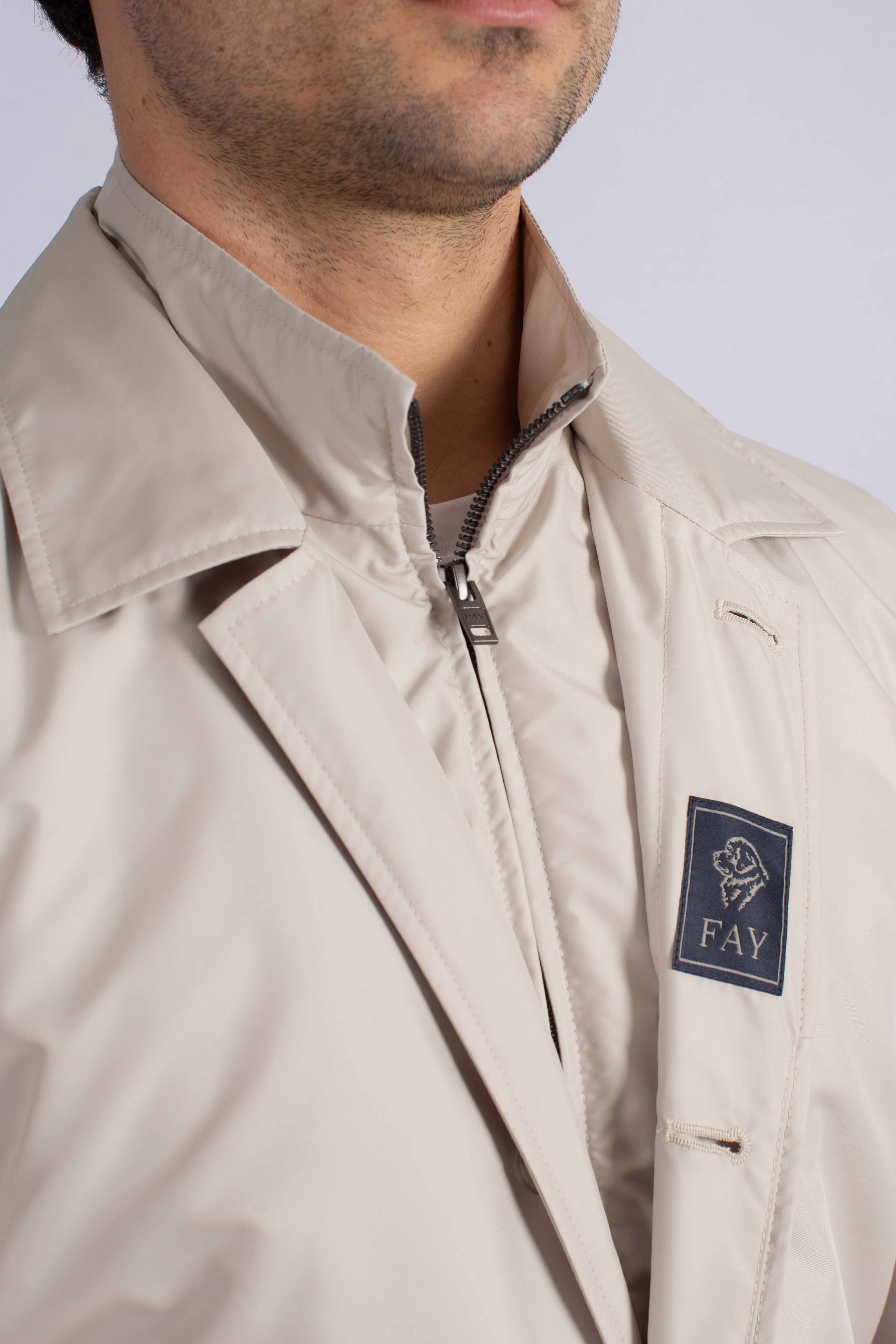 Impermeabile Morning Coat in Popeline Tecnico ghiaccio