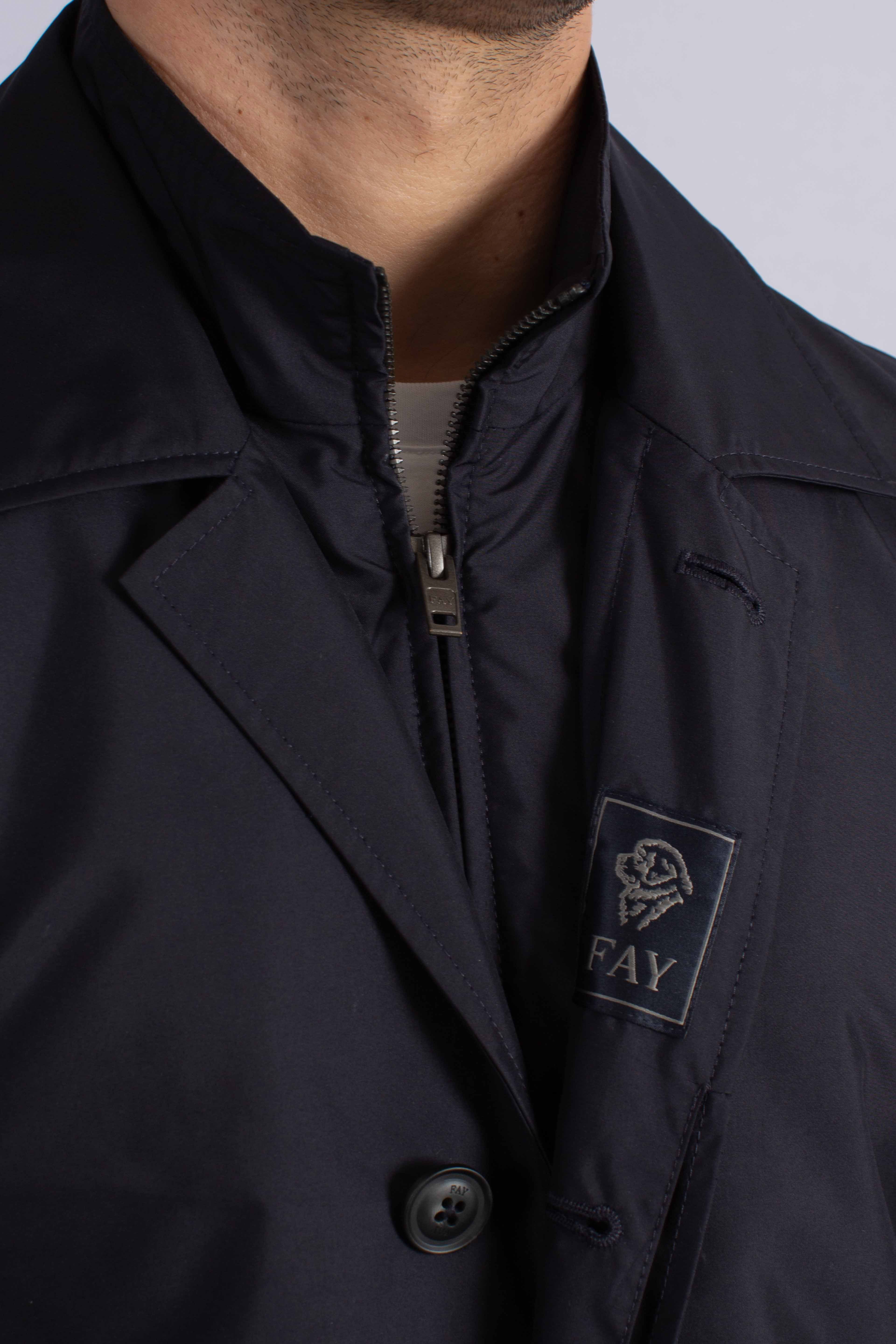 Impermeabile Morning Coat in Popeline Tecnico blu