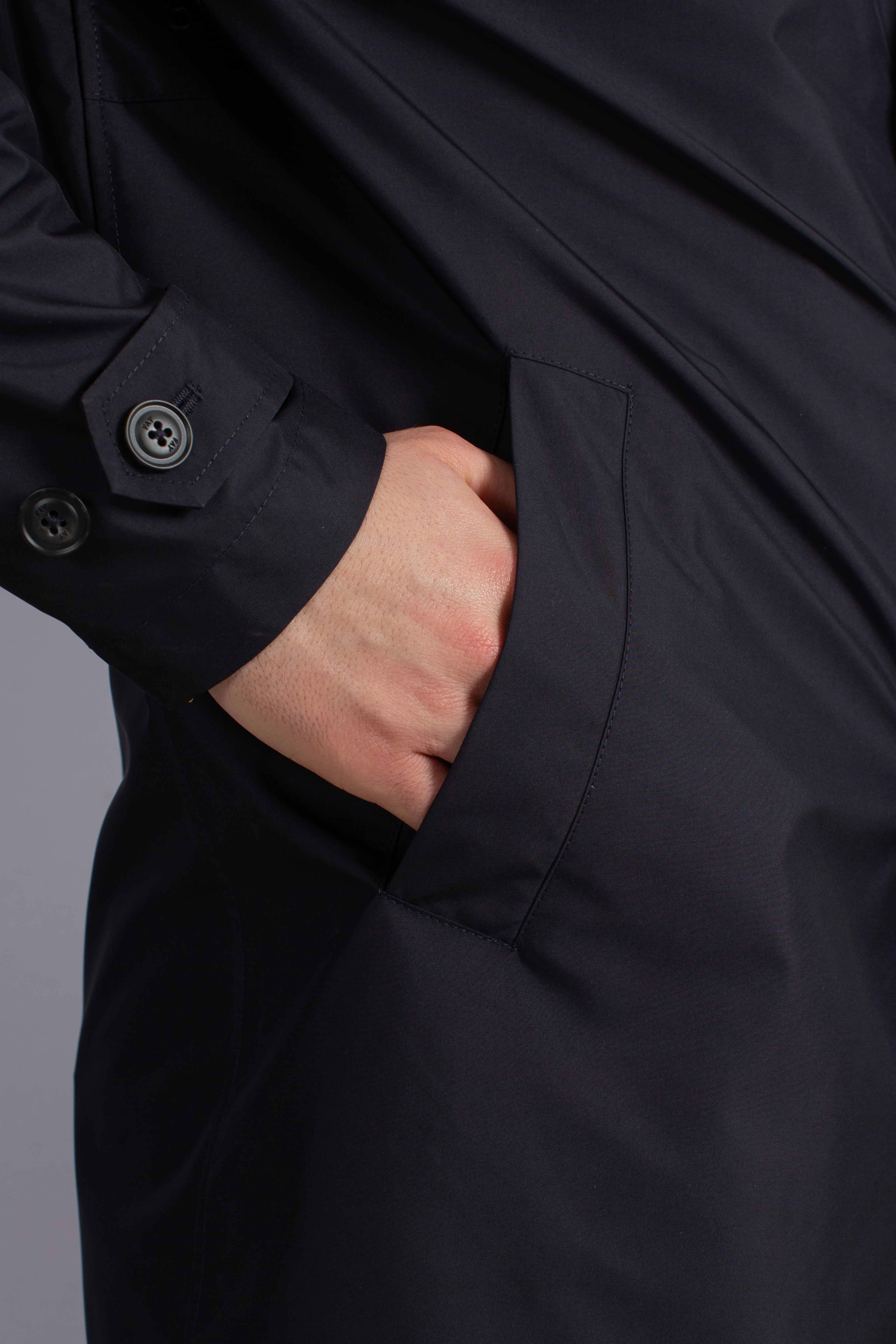 Impermeabile Morning Coat in Popeline Tecnico blu