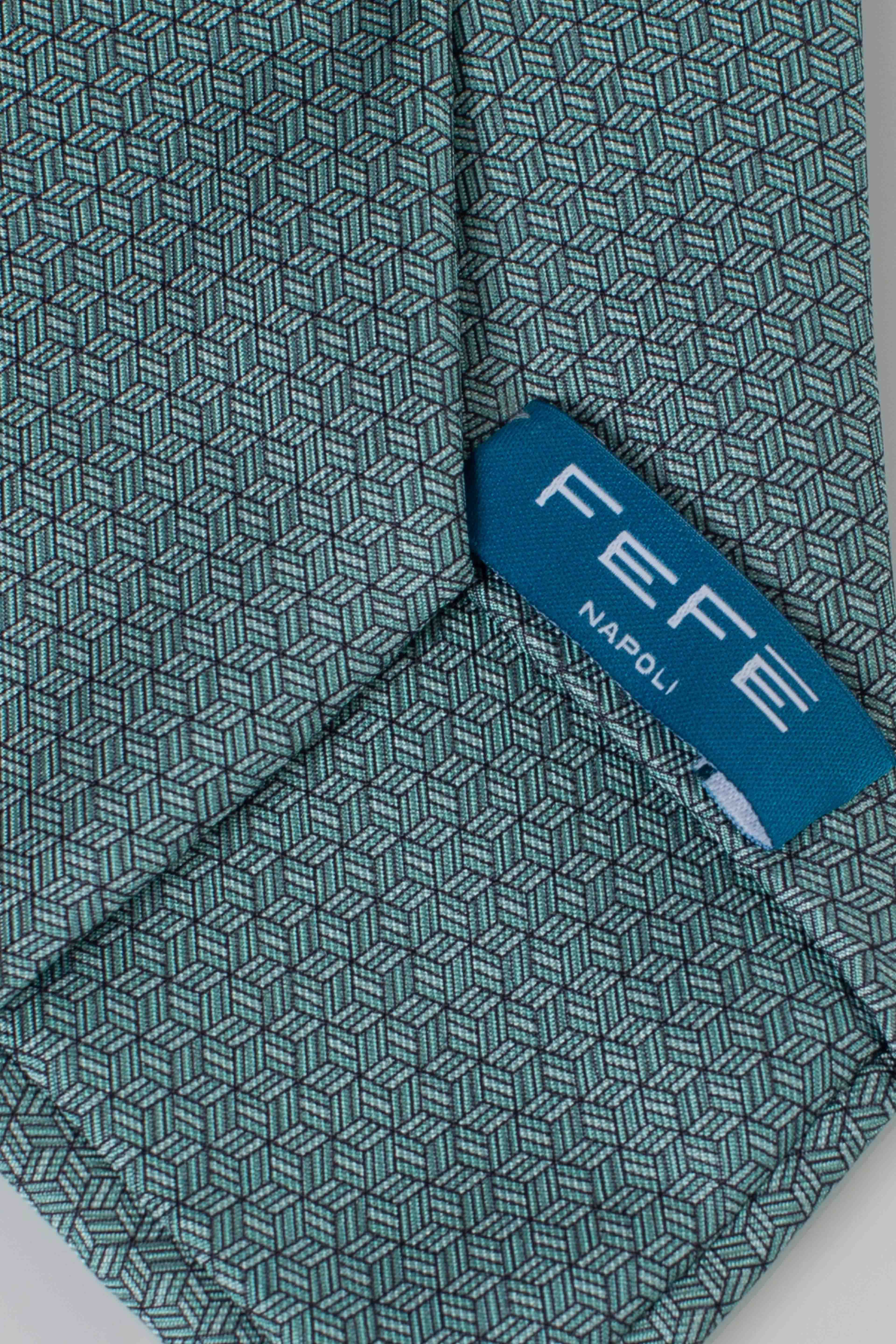 Cravatta in seta cubo optical verde menta
