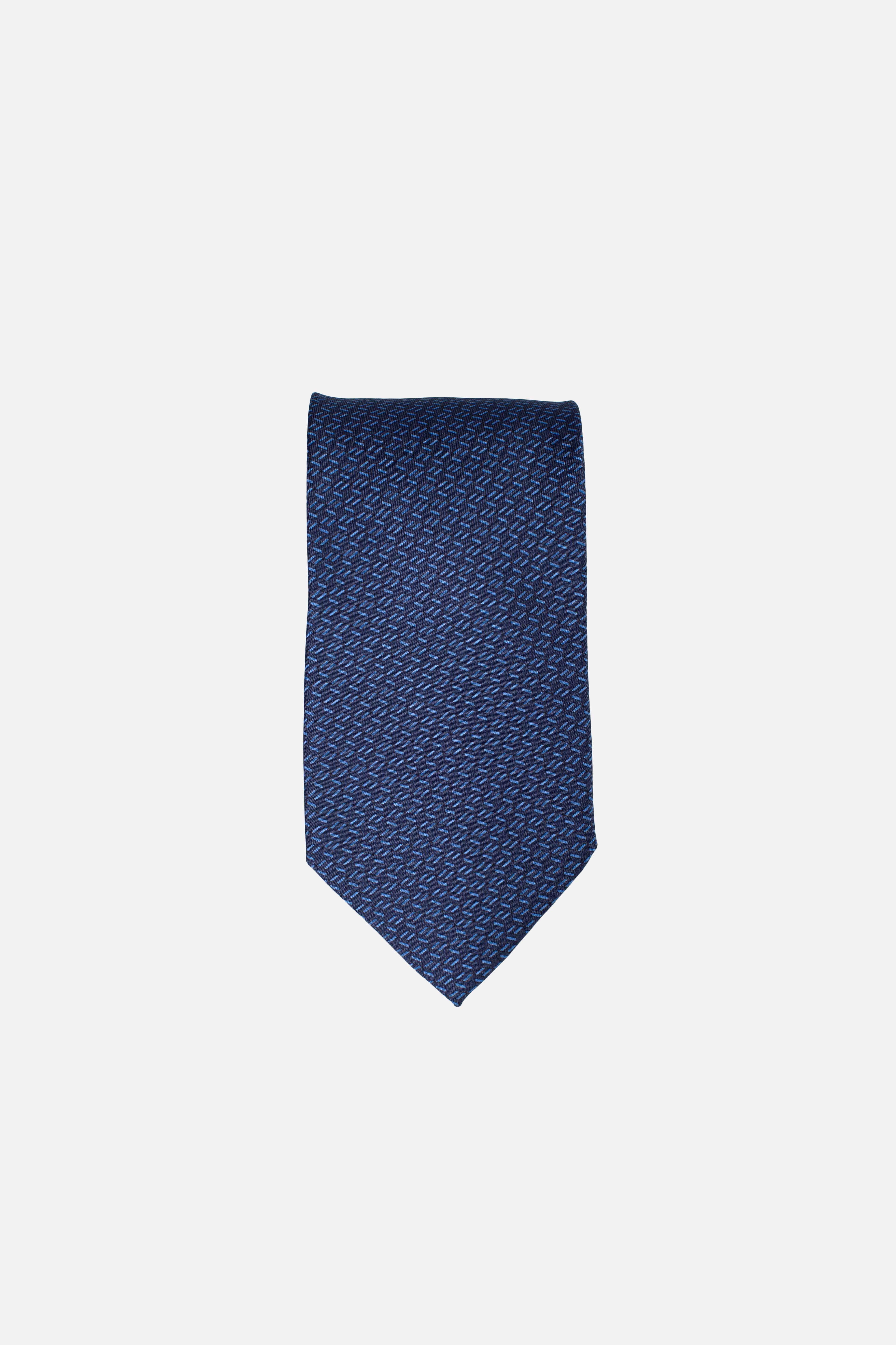 Cravatta in seta cubo optical blu