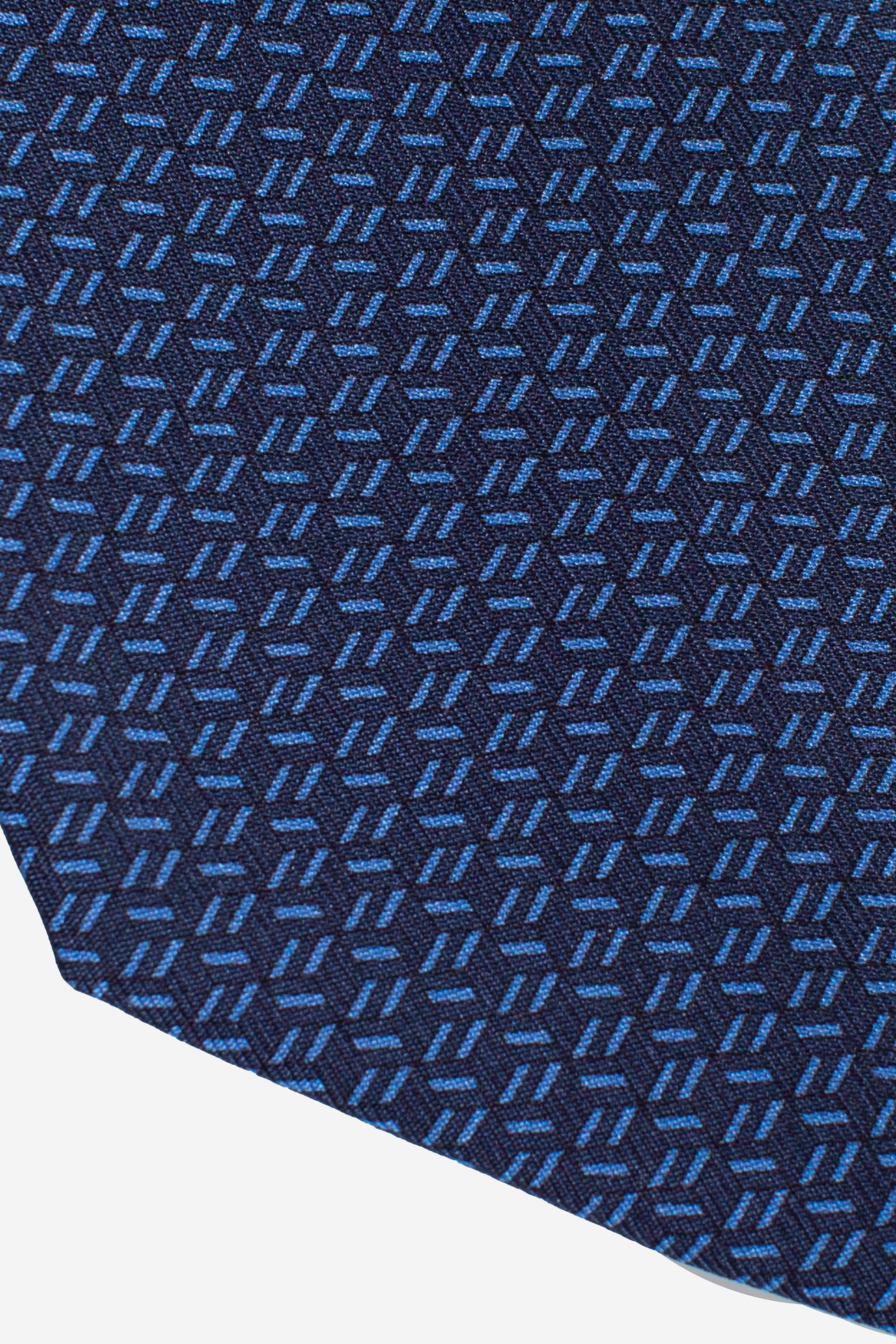 Cravatta in seta cubo optical blu