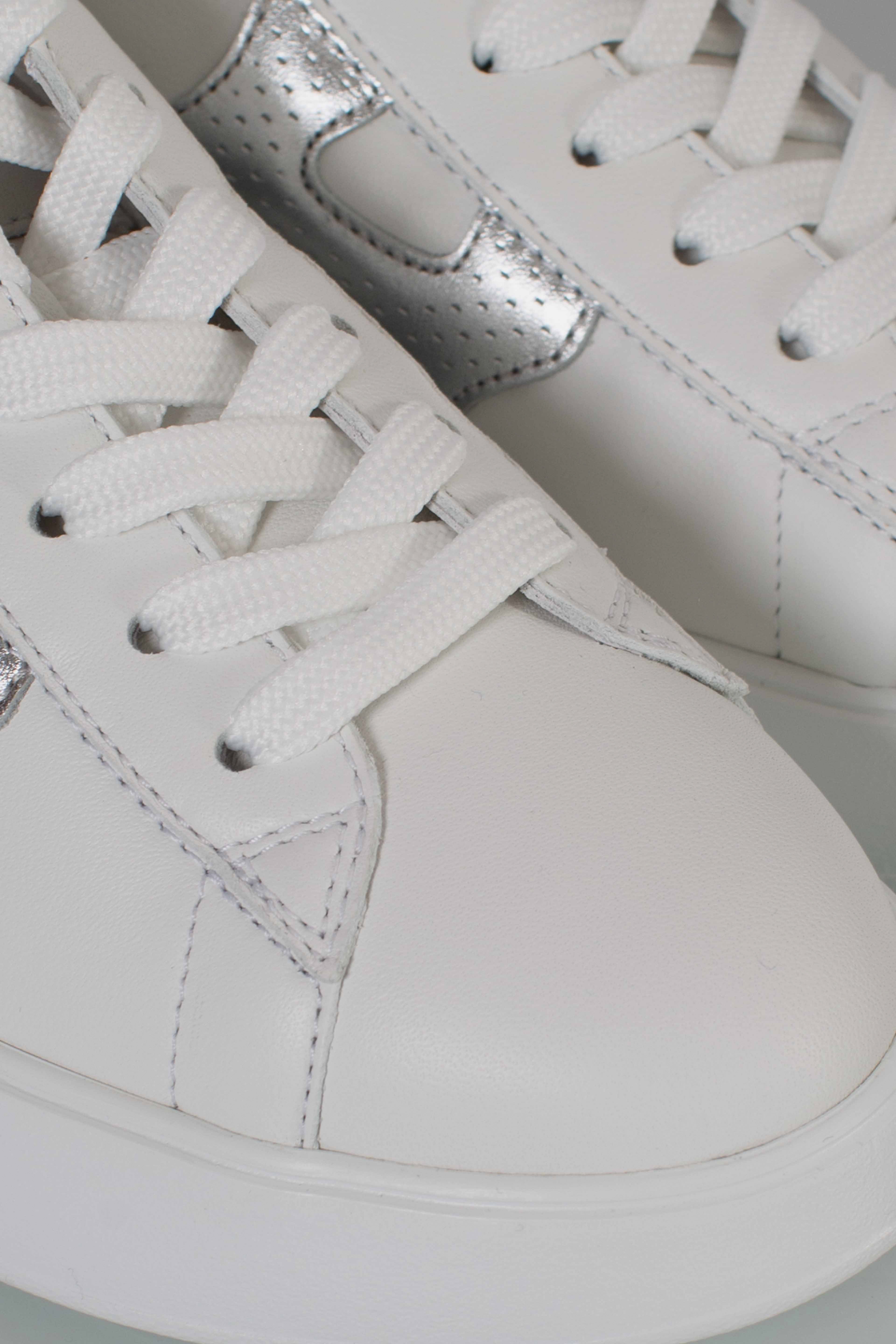 Sneakers Hogan rebel H562 H punzonata bianco argento